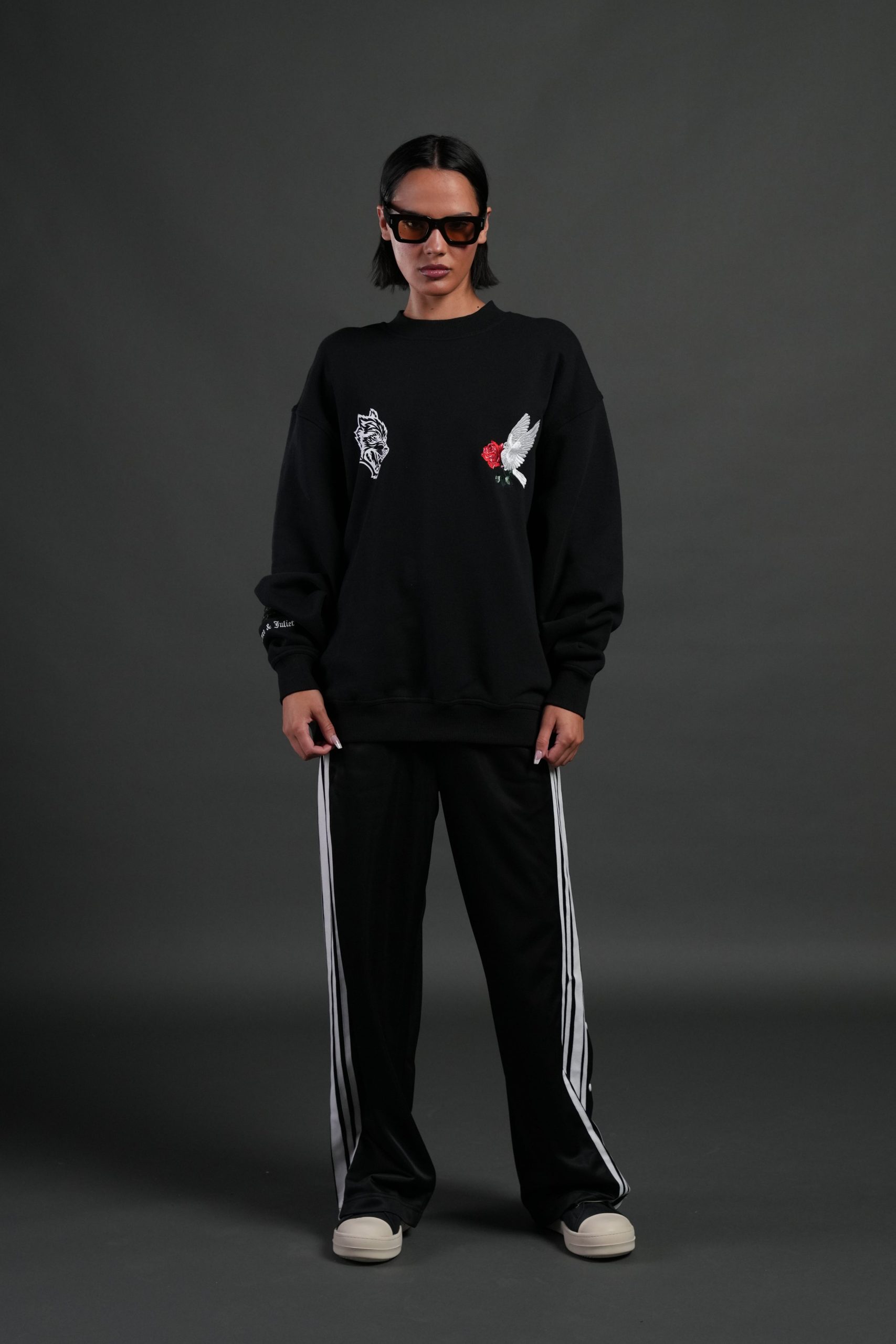 Doomed Love London Unisex Crewneck in Black - Image 11