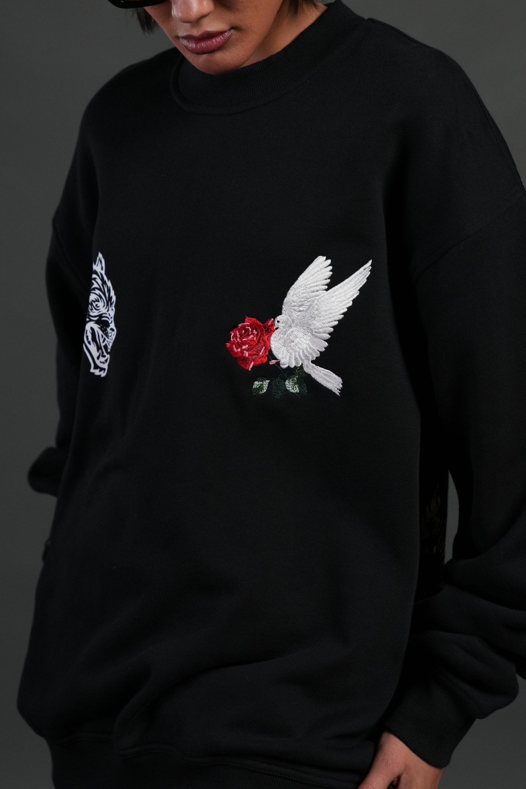 Doomed Love London Unisex Crewneck in Black - Image 13
