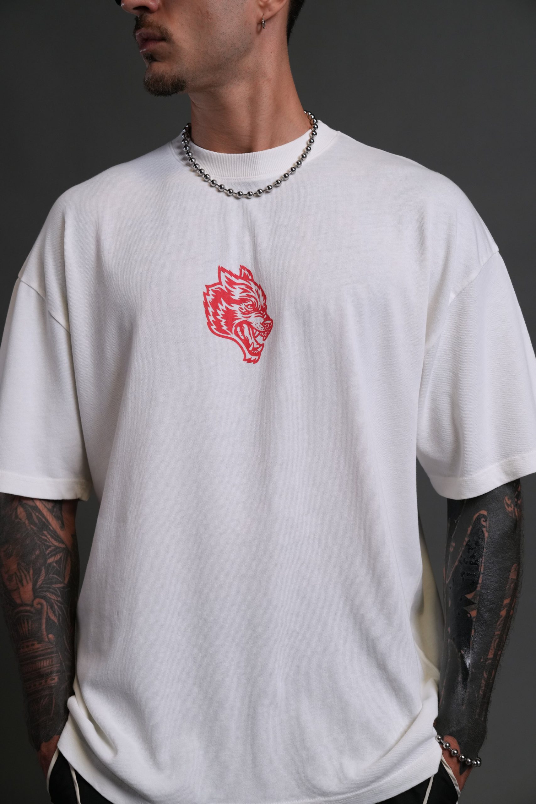 Wolves Club FRVR Unisex Premium Oversized Tee in Cream - Image 7