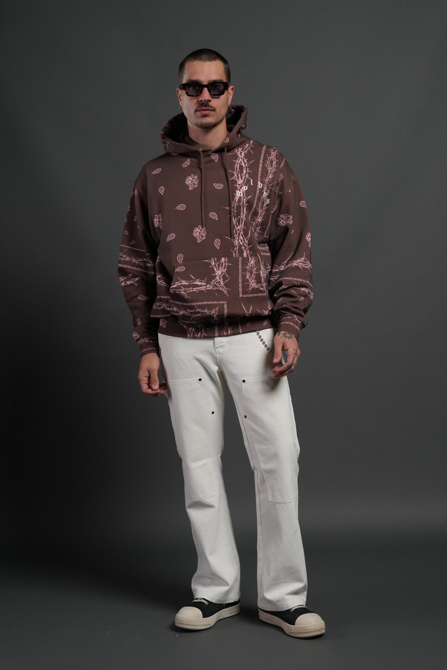 Wolves Pyramid Bishop Hoodie in Desert Dust Thorn Paisley - Image 4