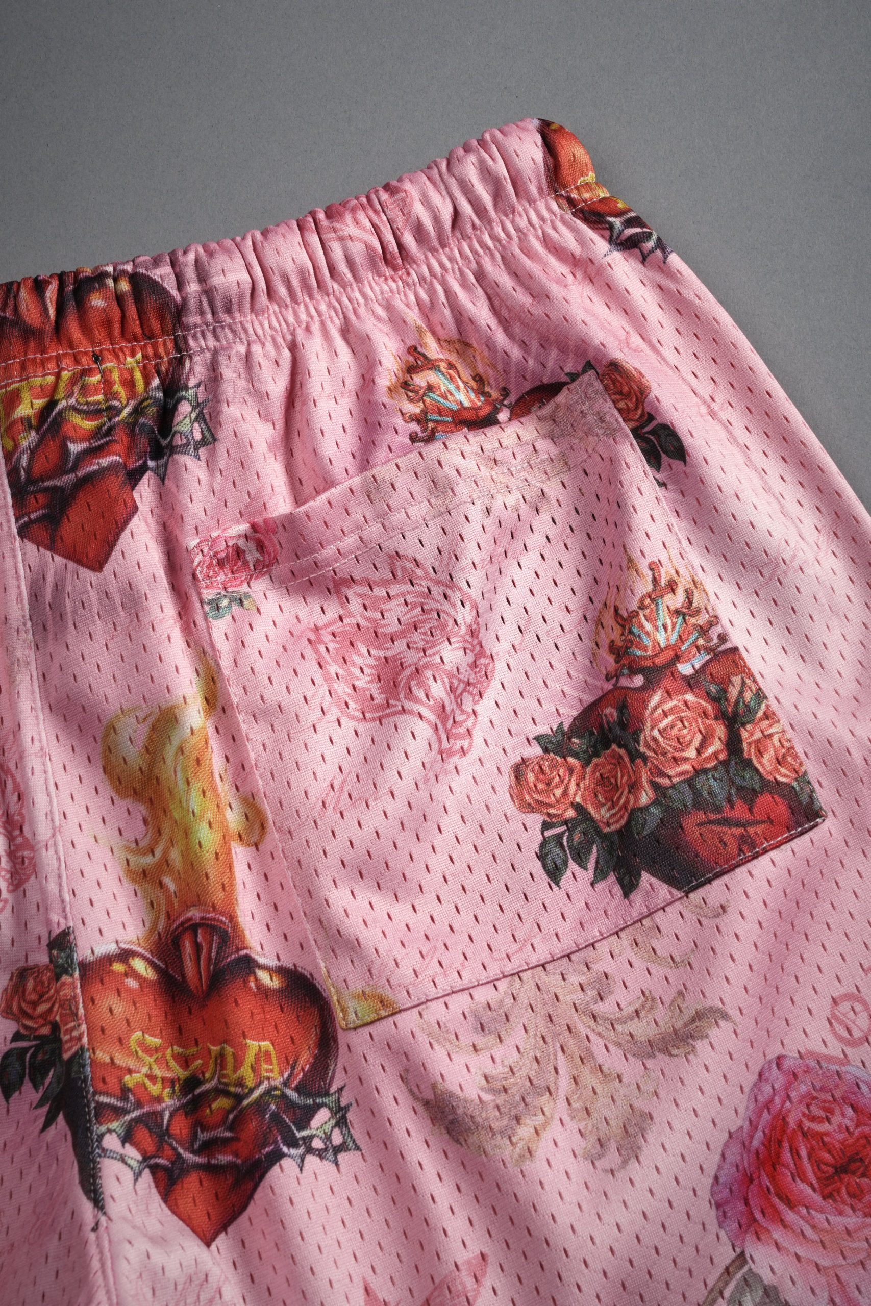Sacred Path Mesh Shorts in Corazon de Devocion - Image 9