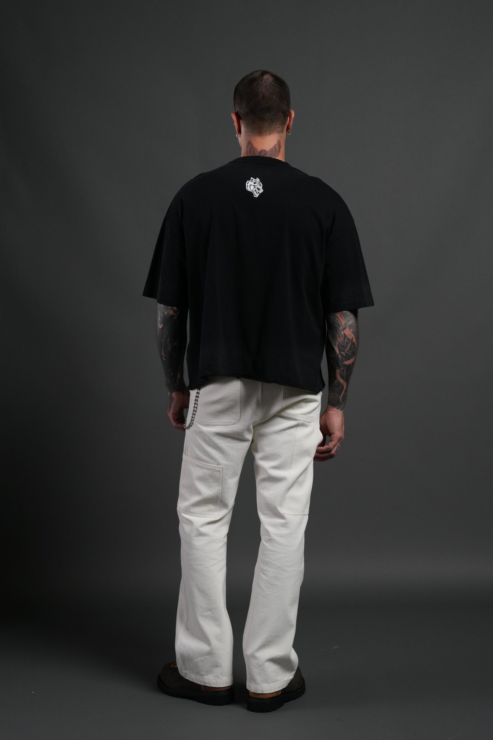 Hell is Real Distressed Grunge Box Cut Tee V2 in Black Drift Wash - Image 6