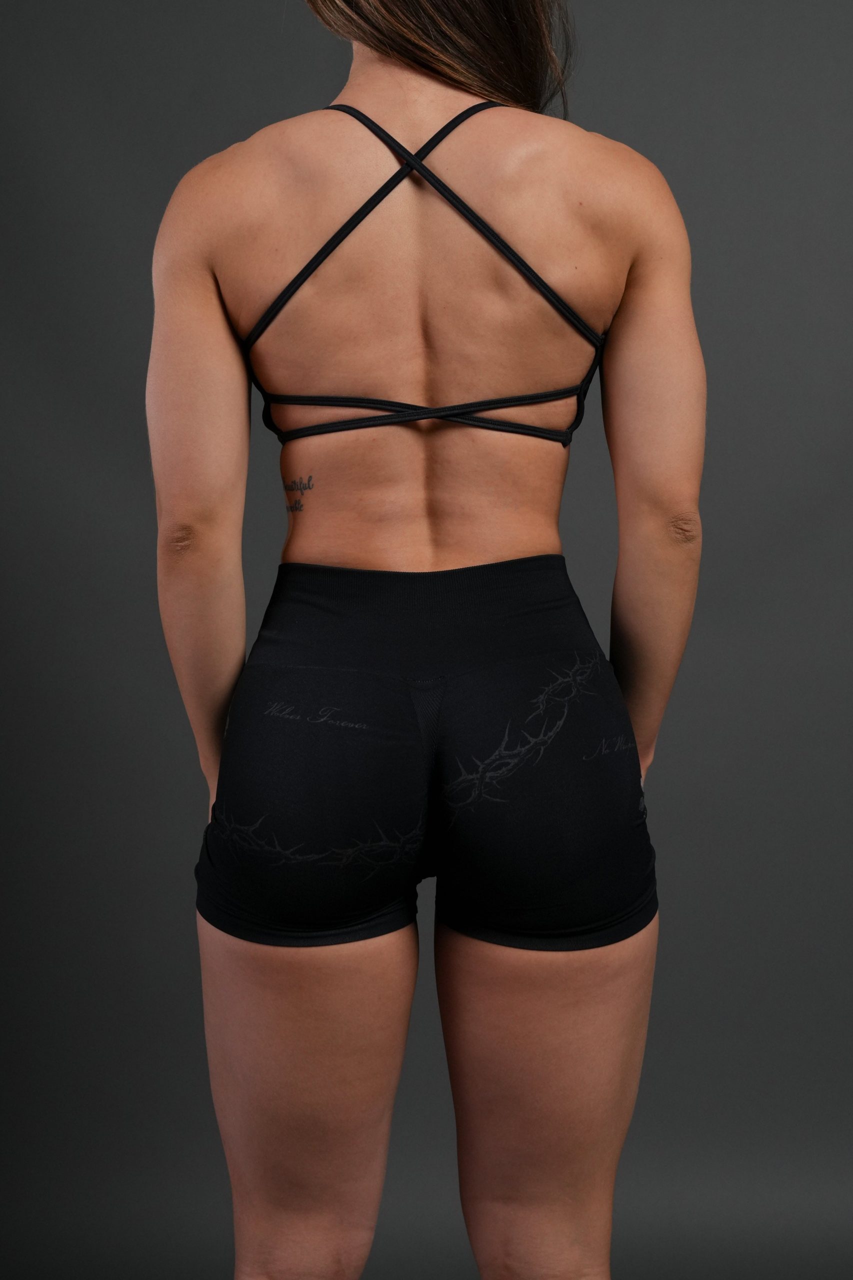 Rose Thorn Stella Soft Seamless Shorts in Black Rose Thorn - Image 4