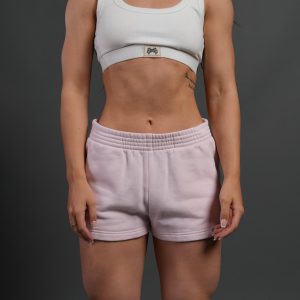 Pyramid Wolves Applique Ellie Sweat Shorts in Blush Pink