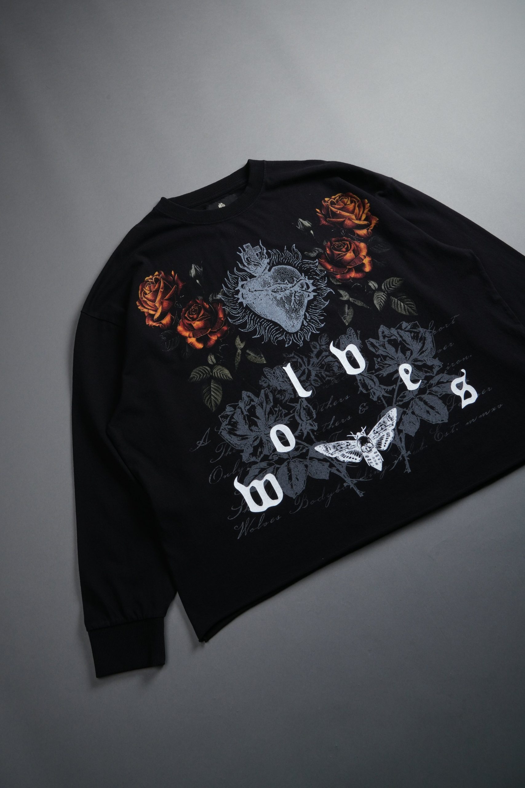 You Are the Reason Grunge Mid-Length Raw Hem LS Tee in Black - Image 7