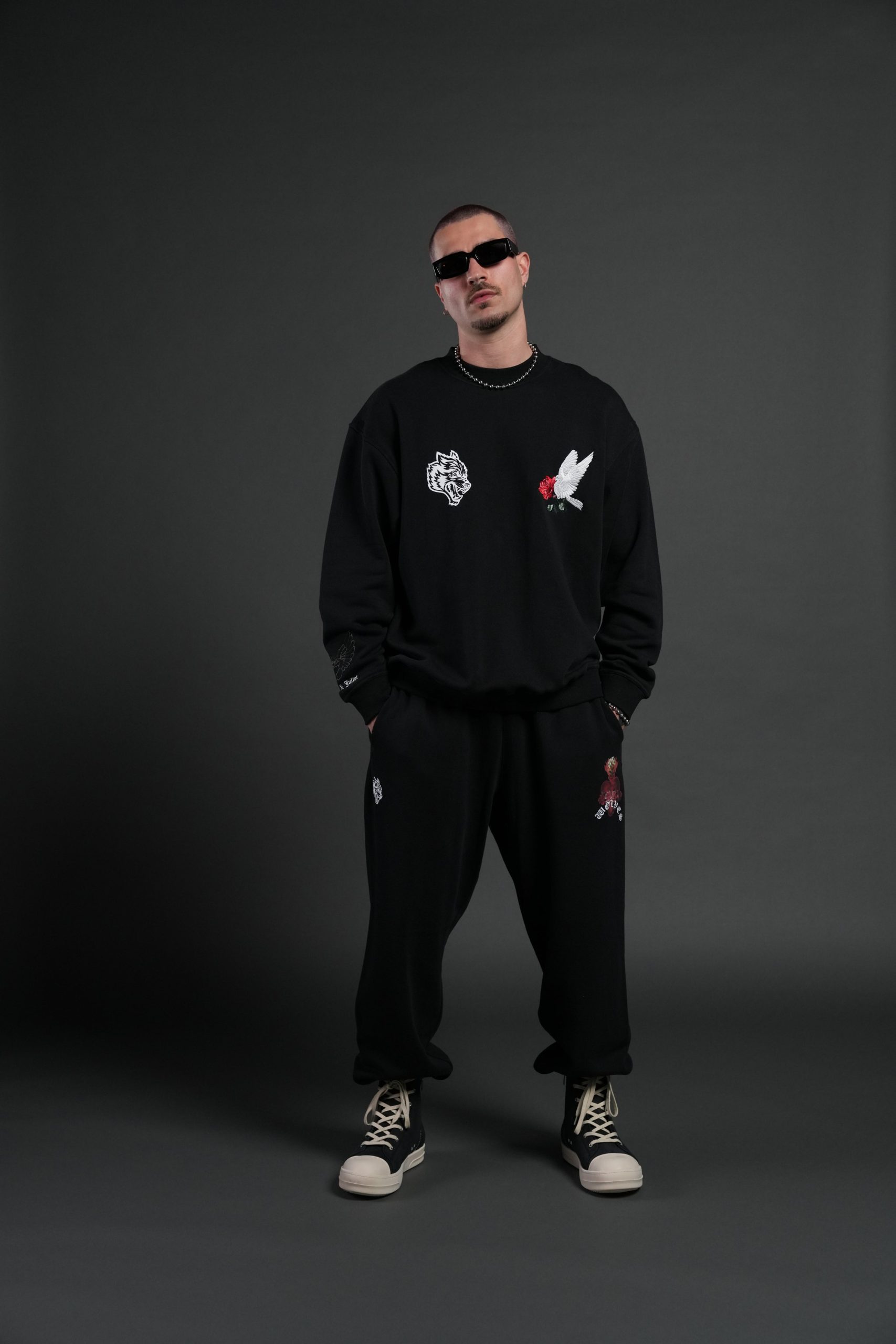 Doomed Love London Unisex Crewneck in Black - Image 5