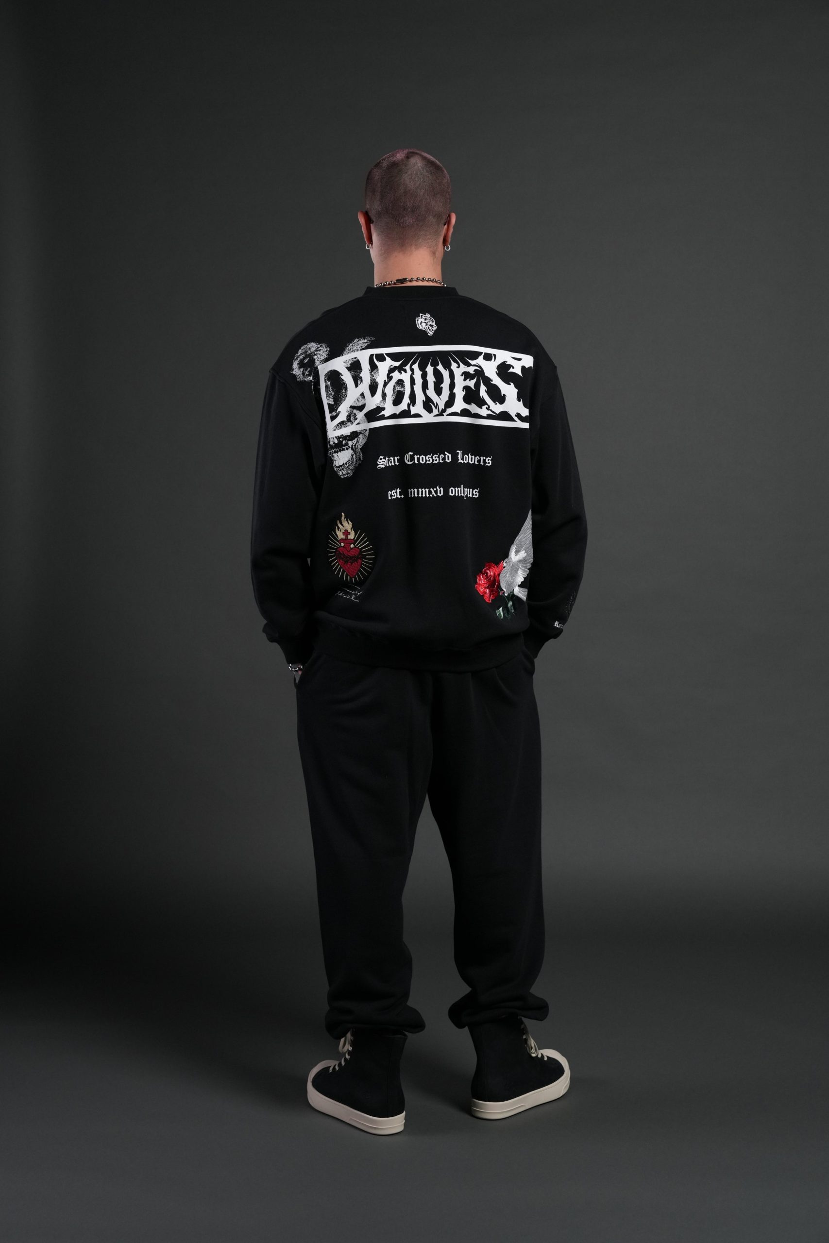 Doomed Love London Unisex Crewneck in Black - Image 6