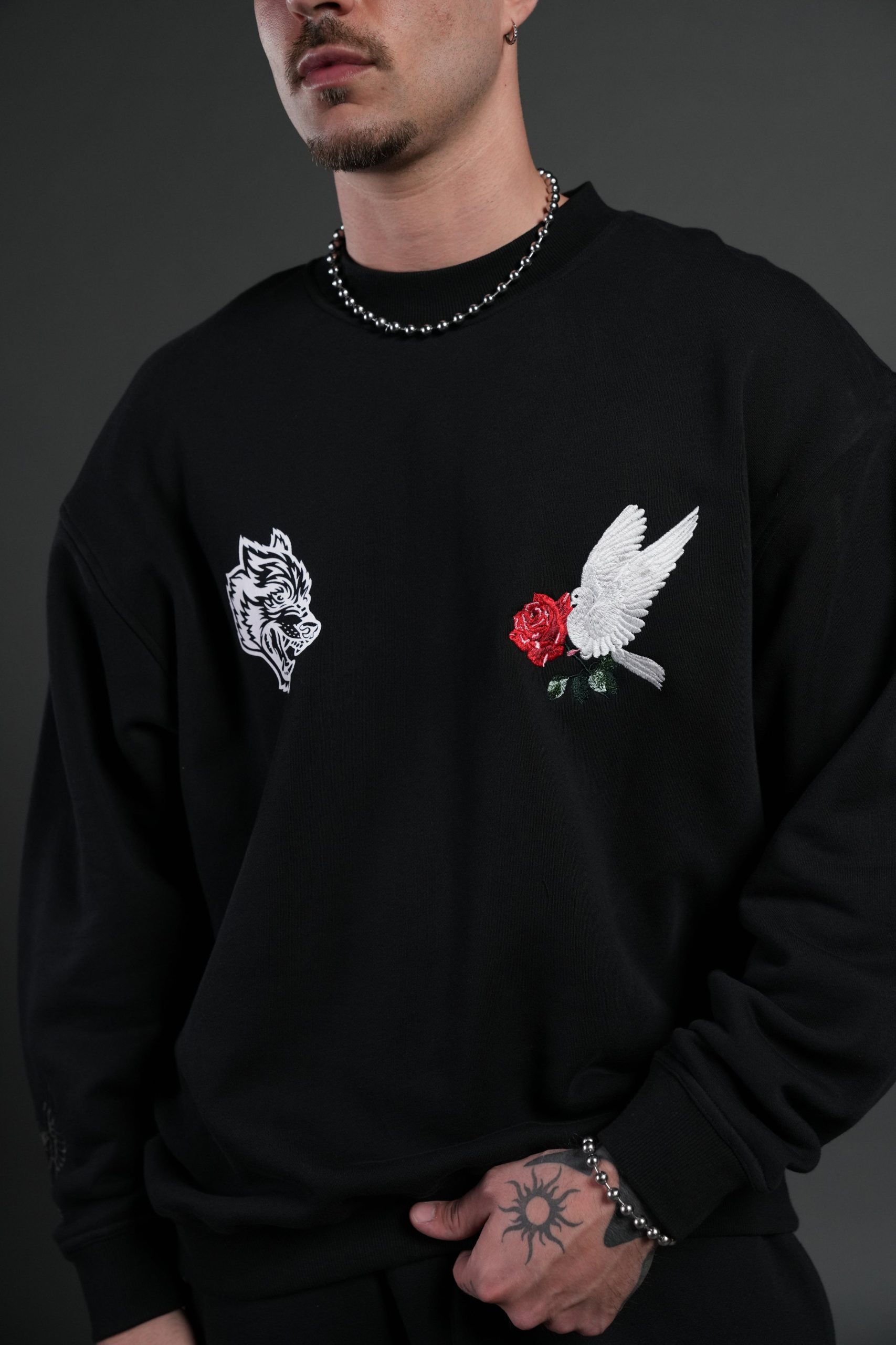 Doomed Love London Unisex Crewneck in Black - Image 7
