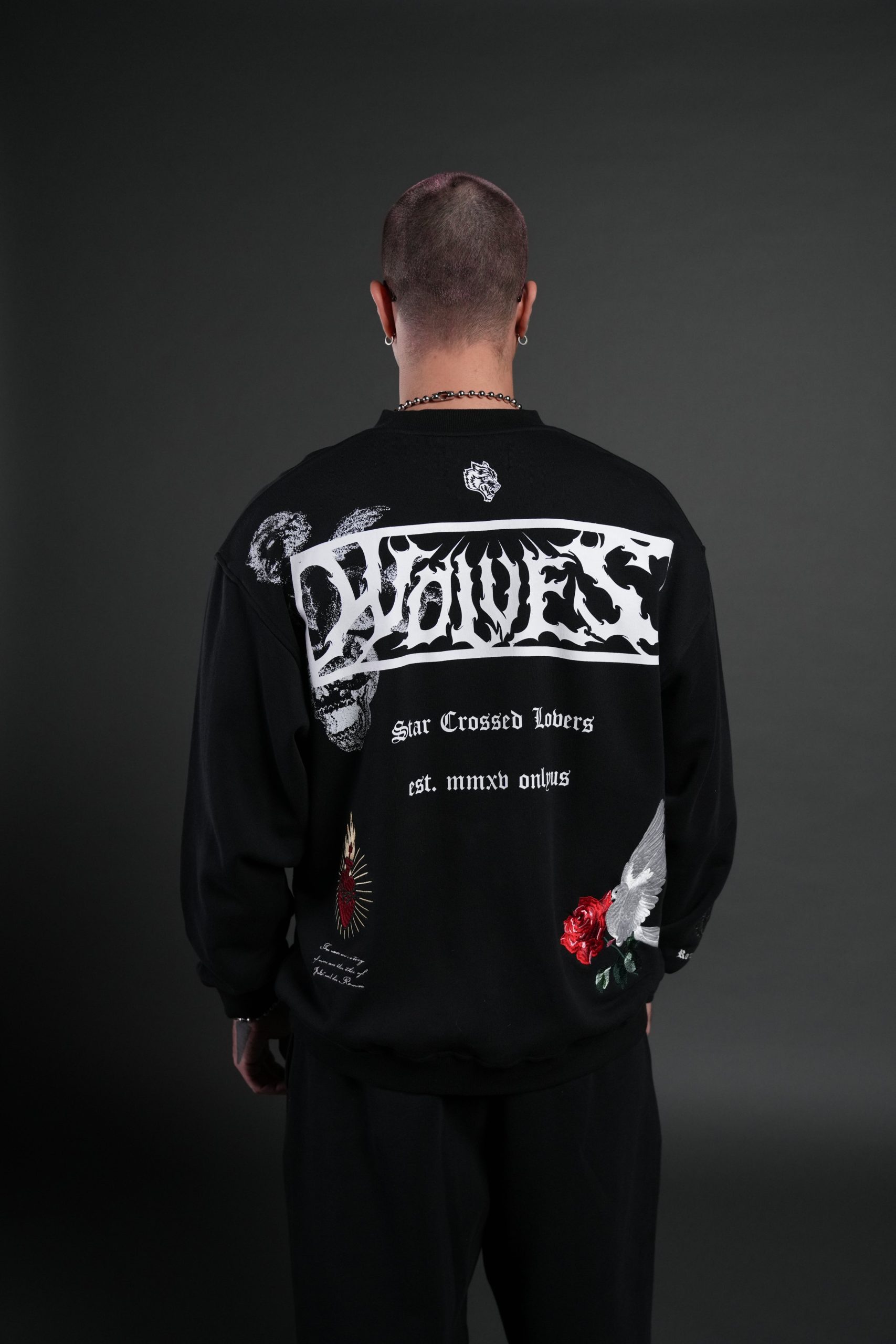 Doomed Love London Unisex Crewneck in Black - Image 4