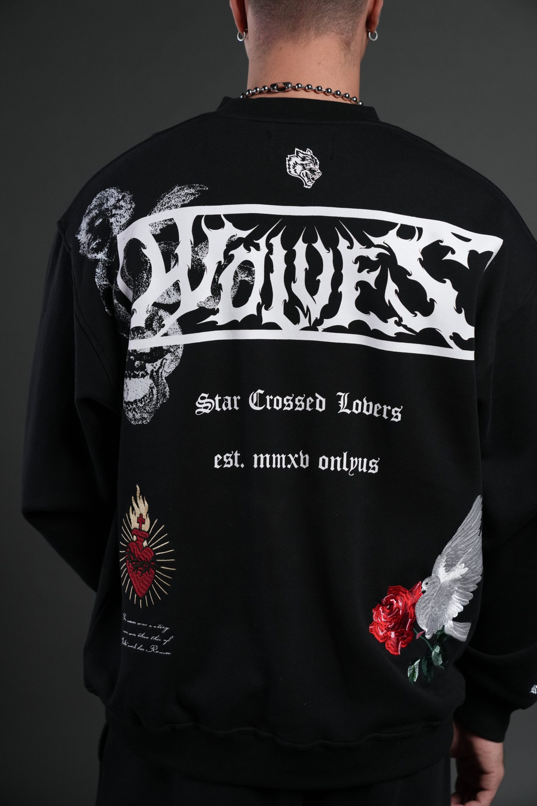 Doomed Love London Unisex Crewneck in Black - Image 8