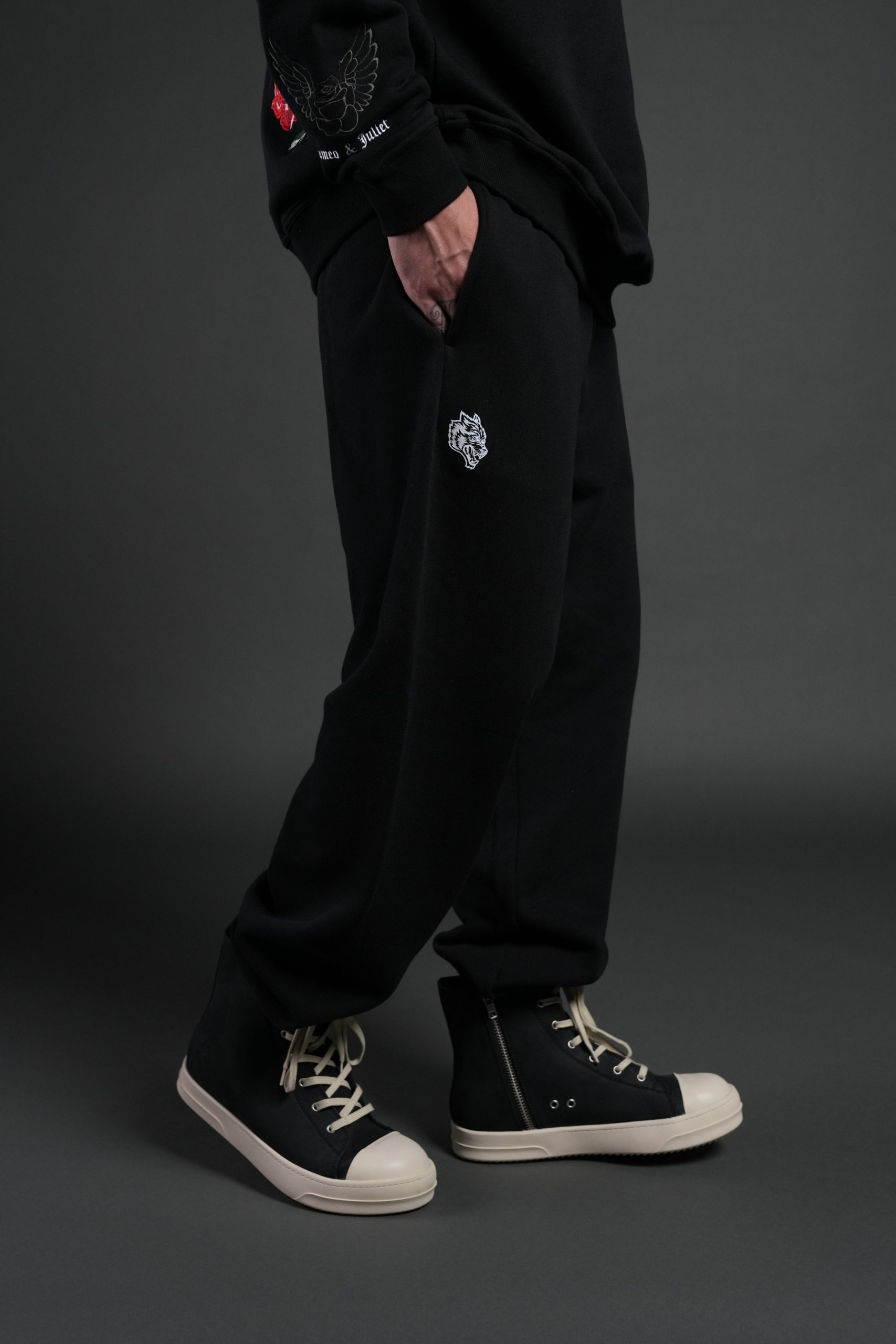 Heart Oath Unisex Lightweight Lounger Sweat Pants in Black - Image 5