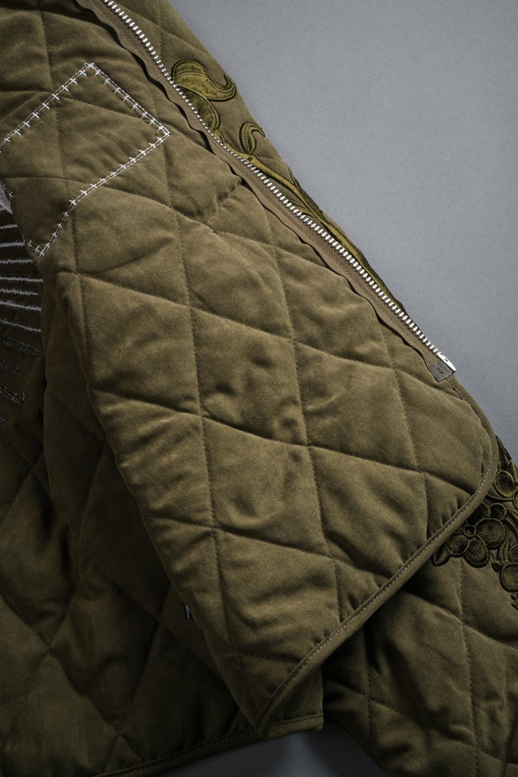 Sacred Wolves Boxy Darco Quilted Jacket in Olive - Image 12