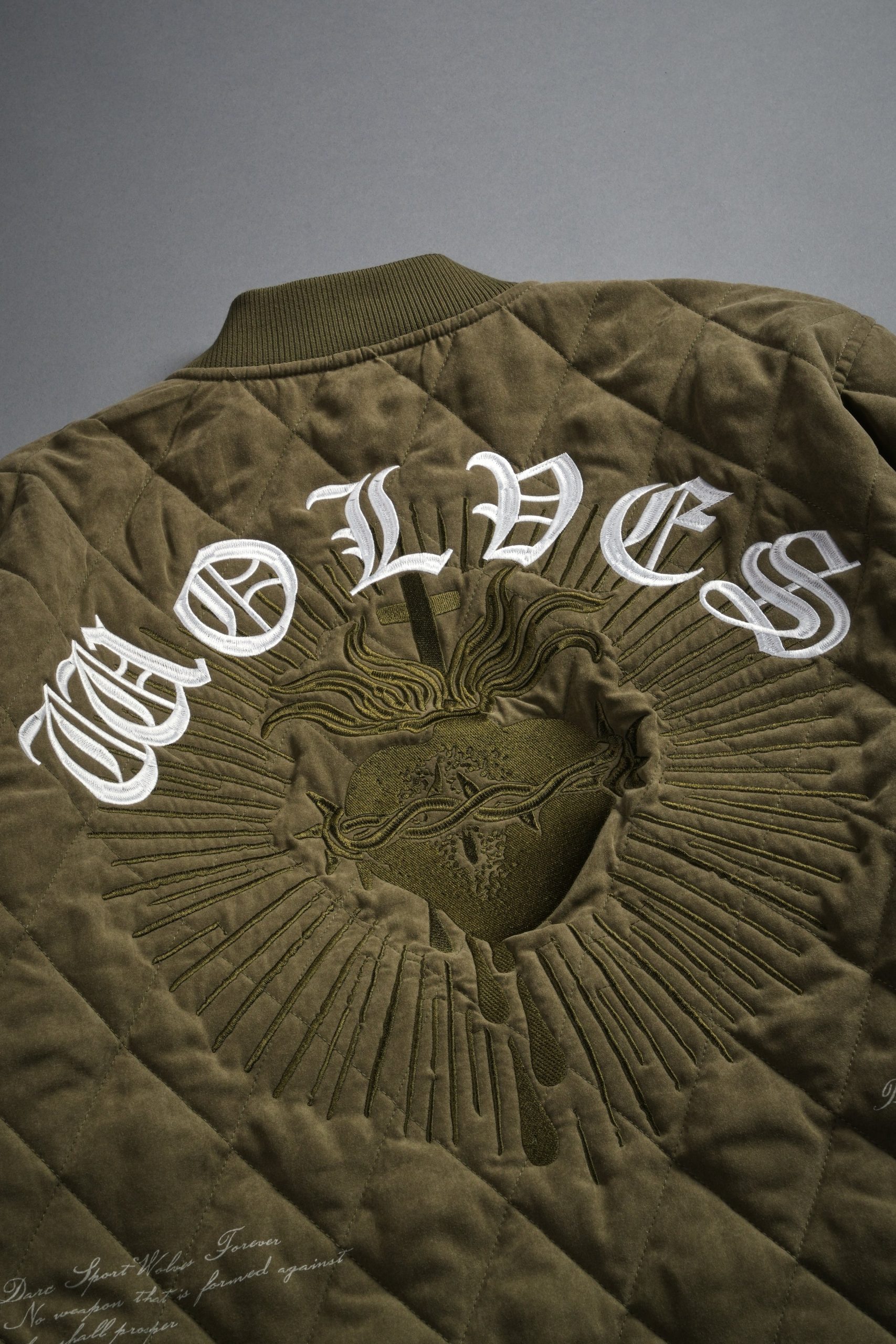 Sacred Wolves Boxy Darco Quilted Jacket in Olive - Image 13