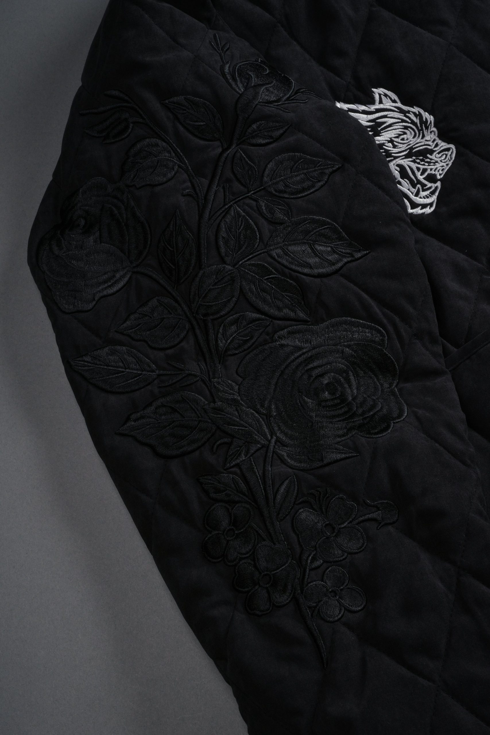 Sacred Wolves Boxy Darco Quilted Jacket in Black - Image 11