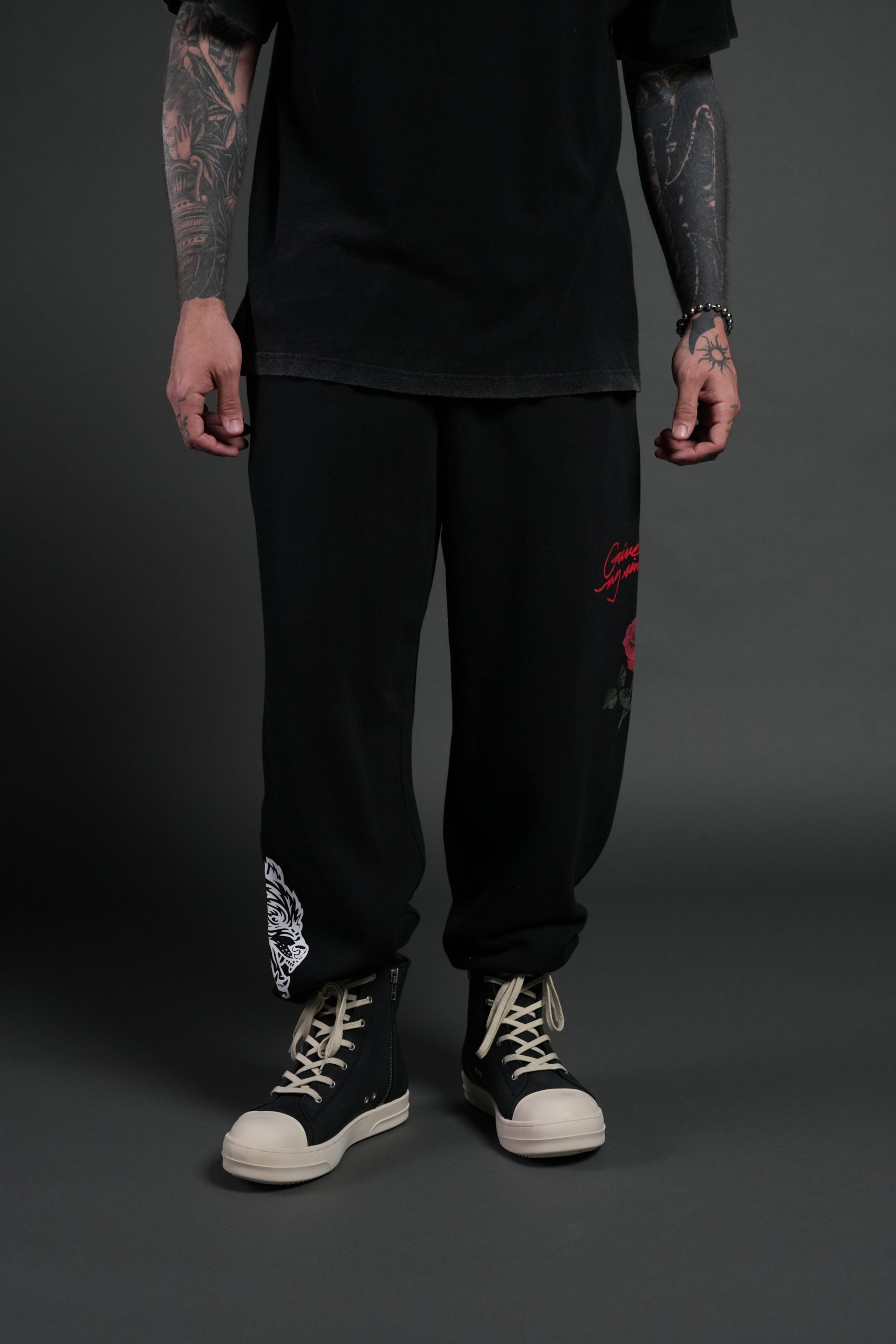 Sin Again Unisex Lightweight Lounger Sweat Pants in Black - Image 2