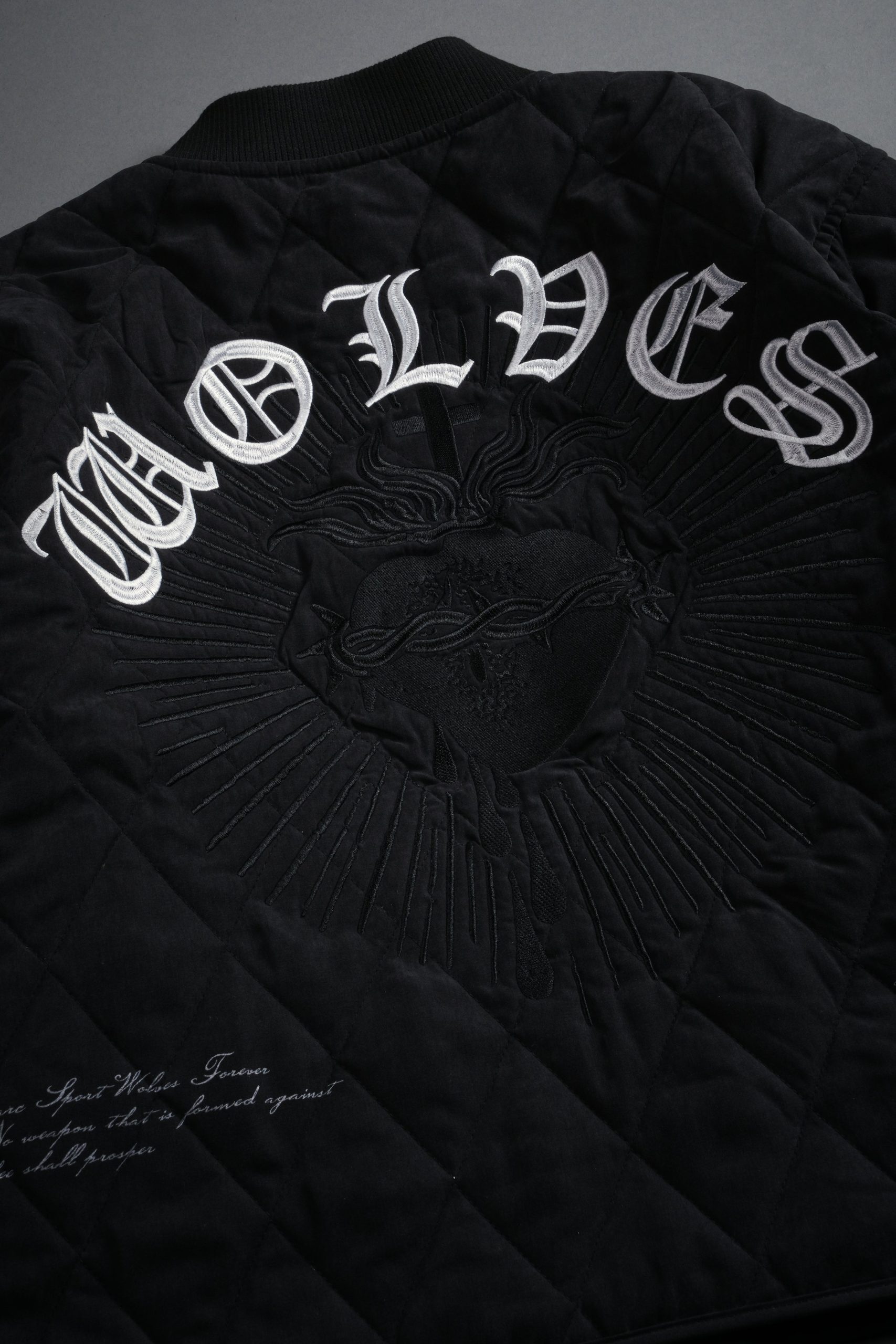 Sacred Wolves Boxy Darco Quilted Jacket in Black - Image 14