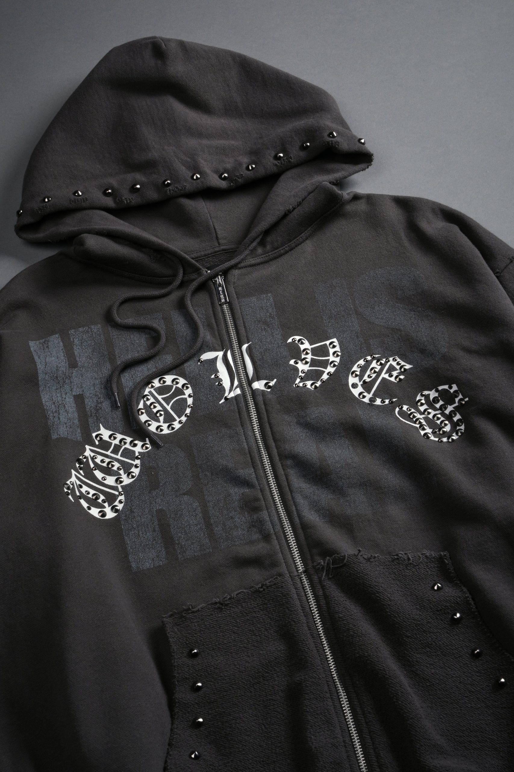 Hell is Real Grunge Moatis Zip Hoodie in Wolf Gray - Image 8