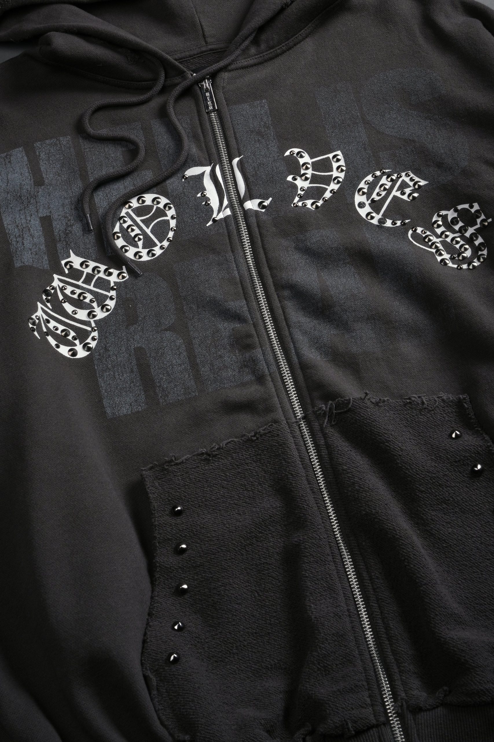 Hell is Real Grunge Moatis Zip Hoodie in Wolf Gray - Image 9