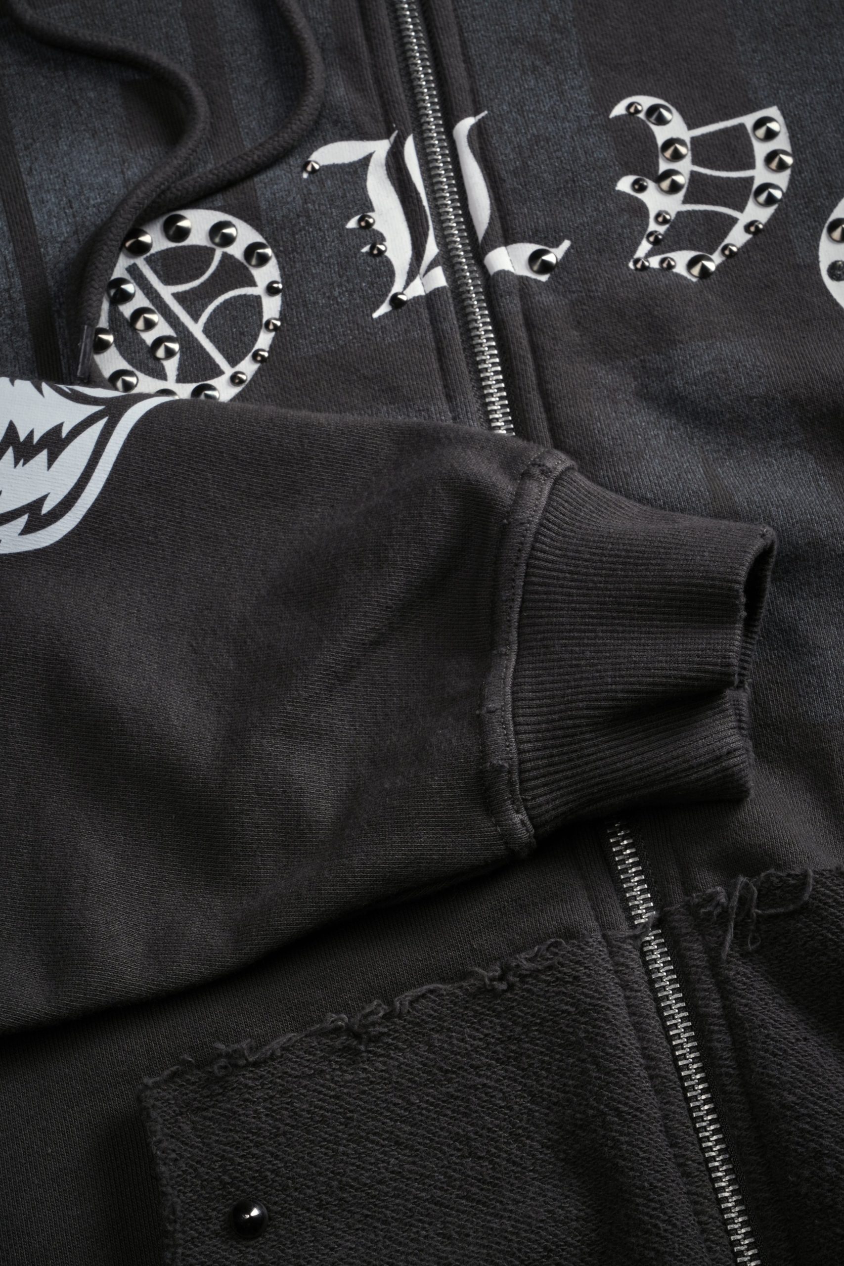 Hell is Real Grunge Moatis Zip Hoodie in Wolf Gray - Image 10