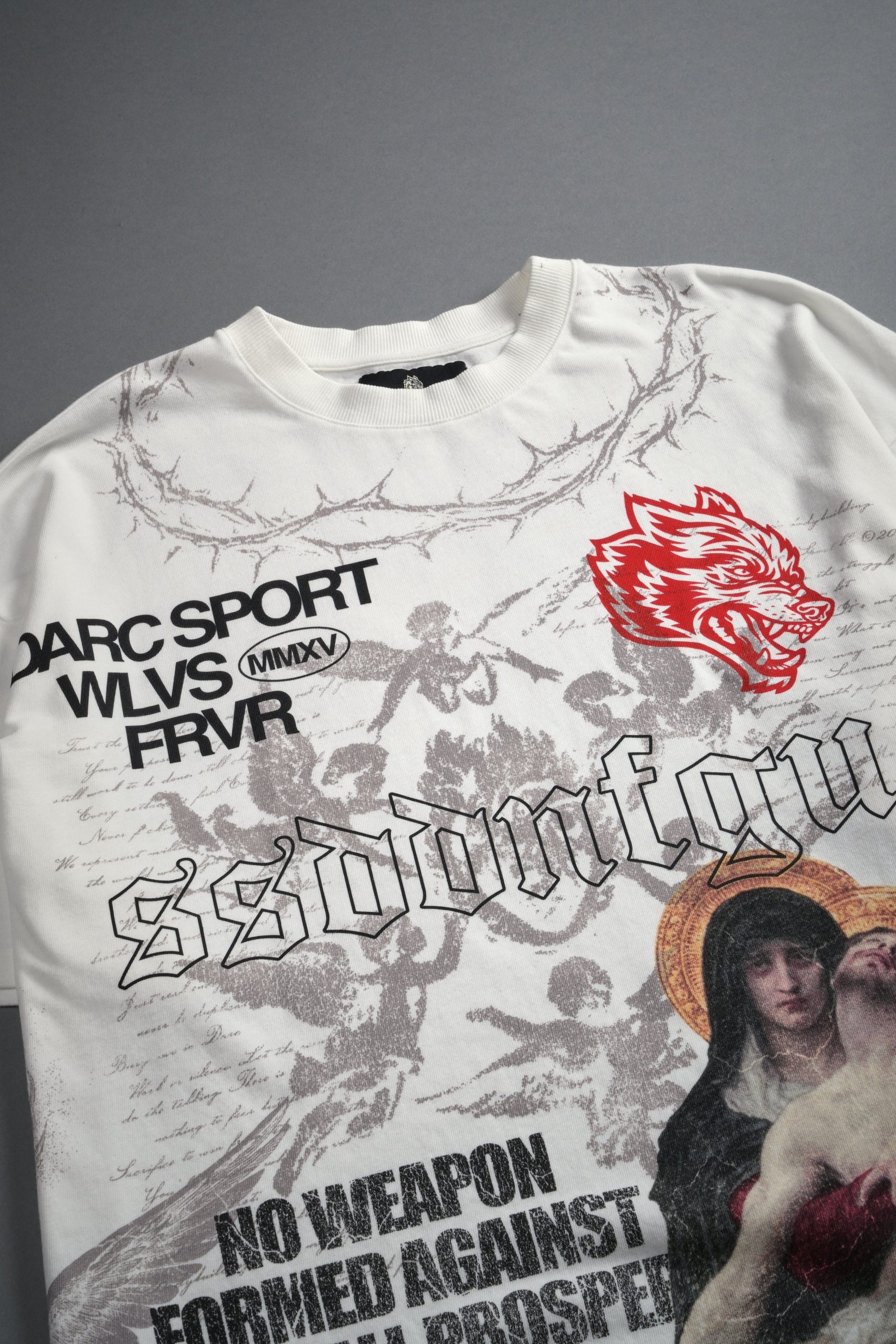 Creed Premium Oversized Tee in Cream - Image 10