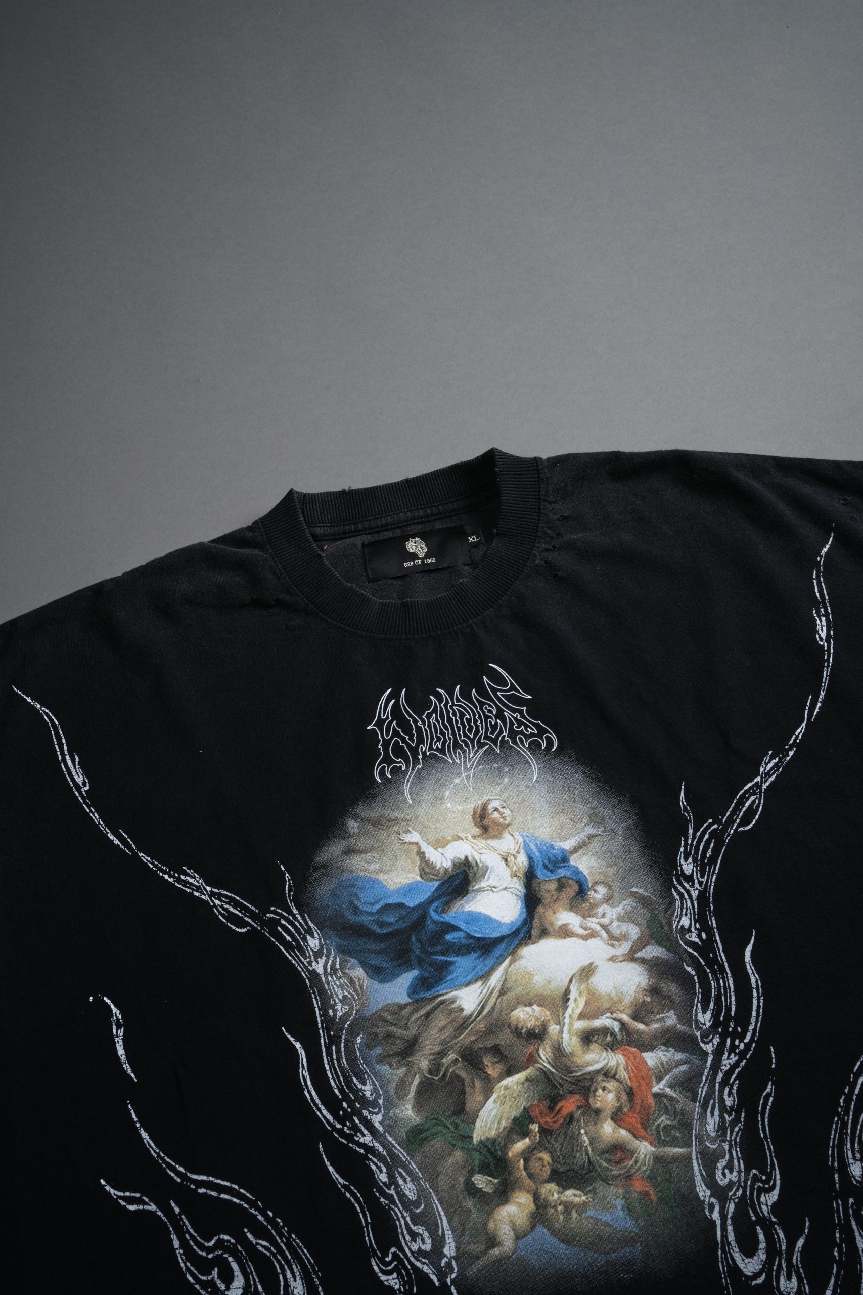 Rise Above Distressed Grunge Cut-Off Tee in Black - Image 12