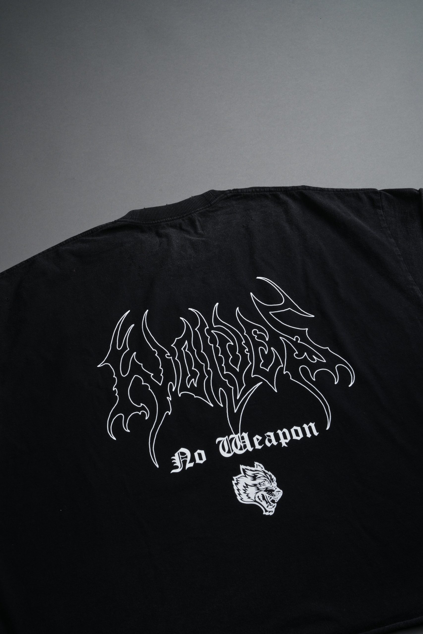 Rise Above Distressed Grunge Cut-Off Tee in Black - Image 13