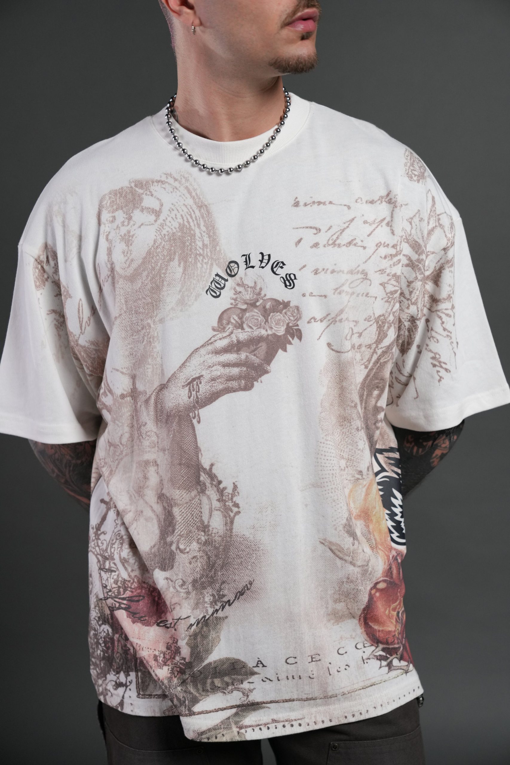 Heart of Thorns Premium Oversized Tee in Cream - Image 7