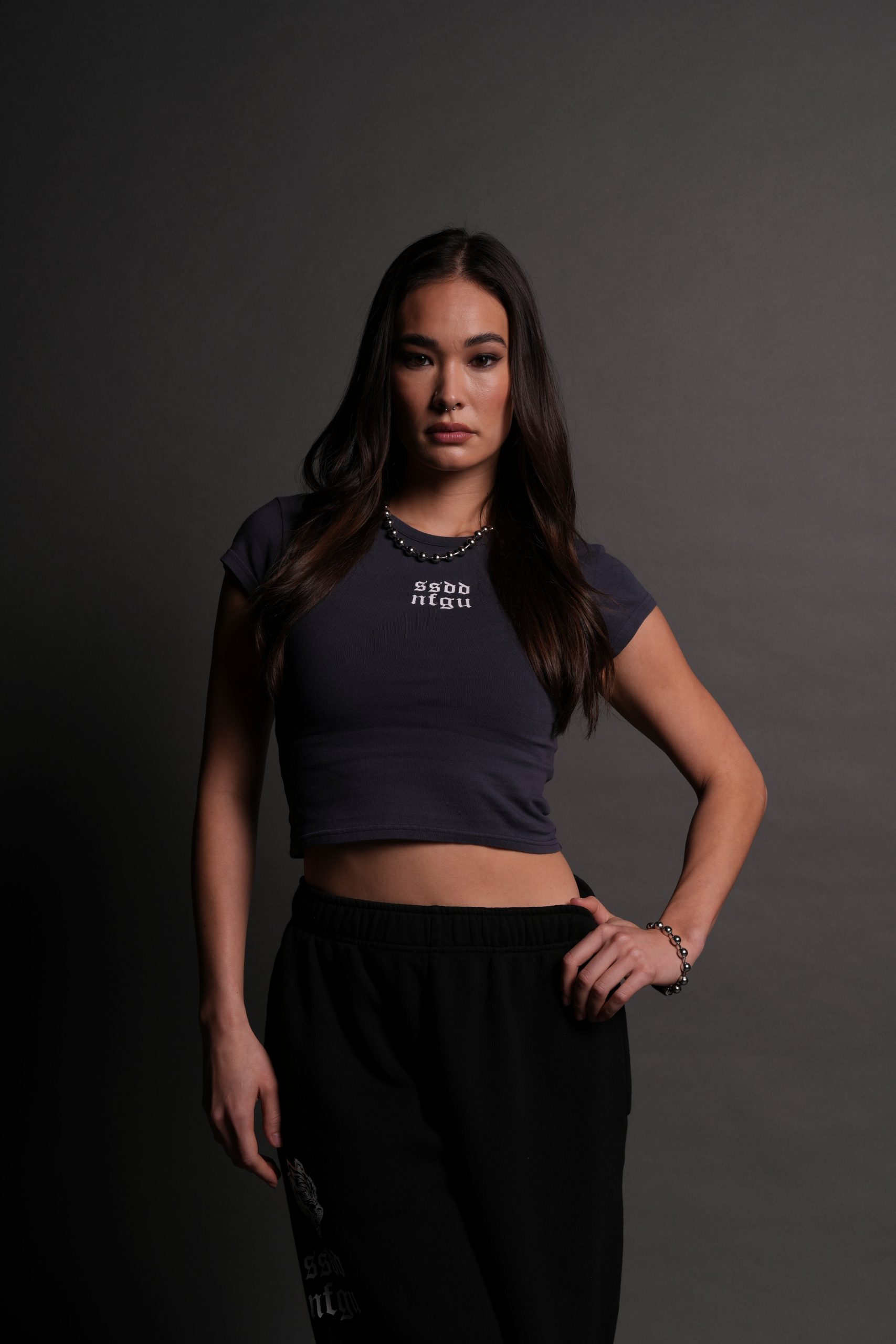 Wolf Label SSDDNFGU Baby Tee in Midnight Blue - Image 7