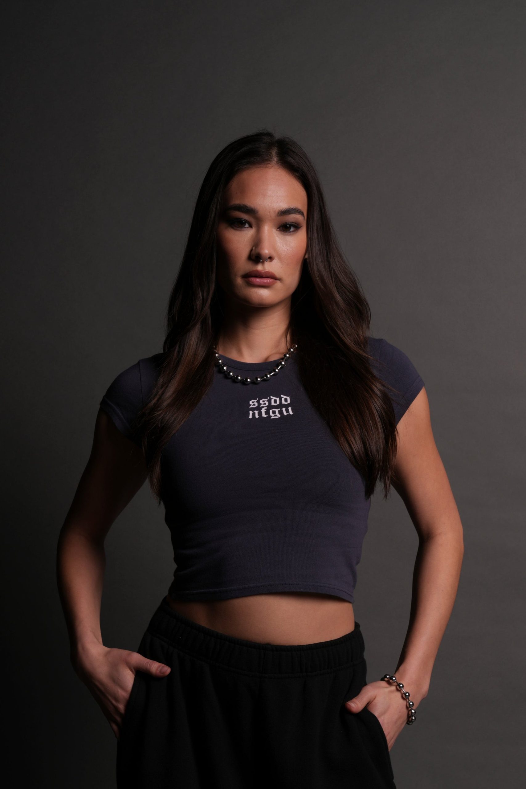 Wolf Label SSDDNFGU Baby Tee in Midnight Blue