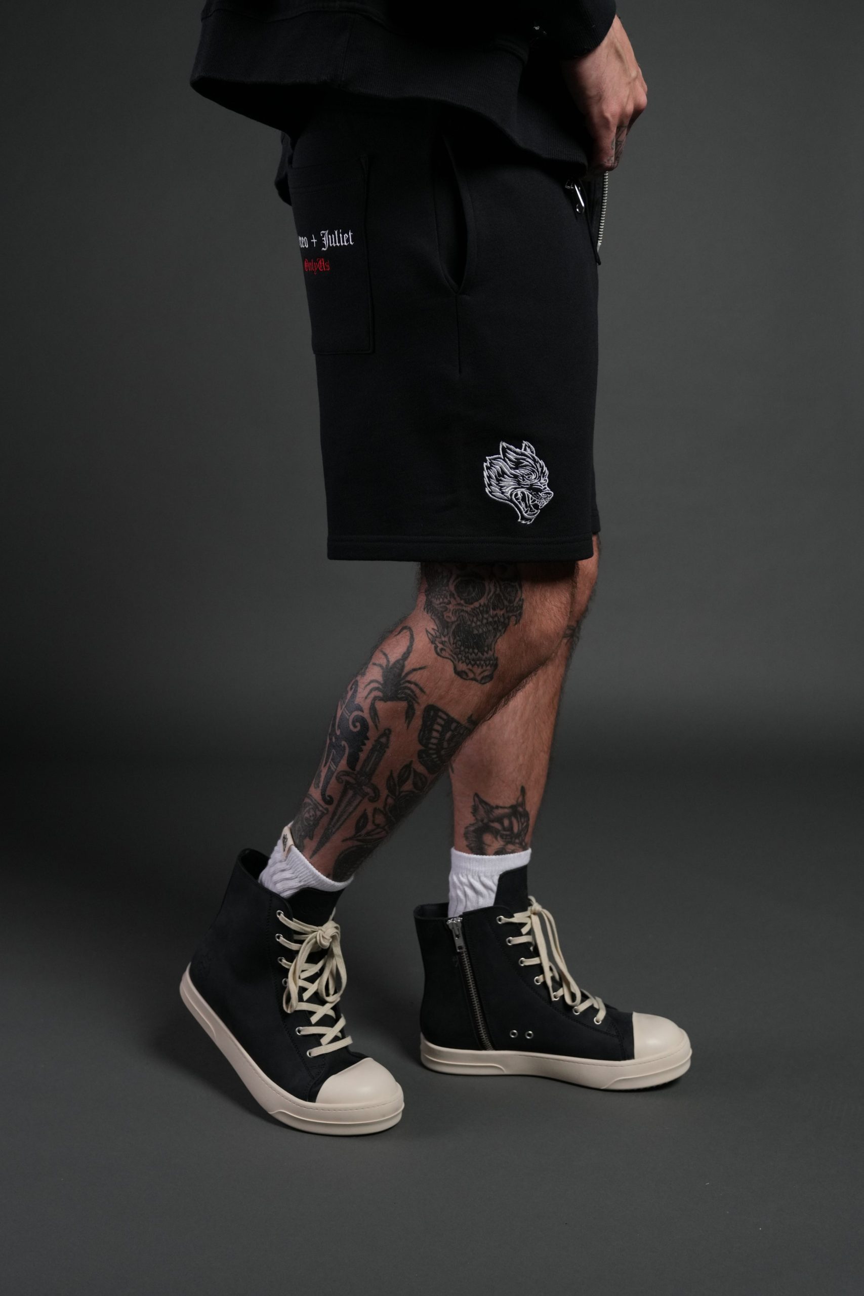 Doomed Love Post Lounge Sweat Shorts in Black - Image 5
