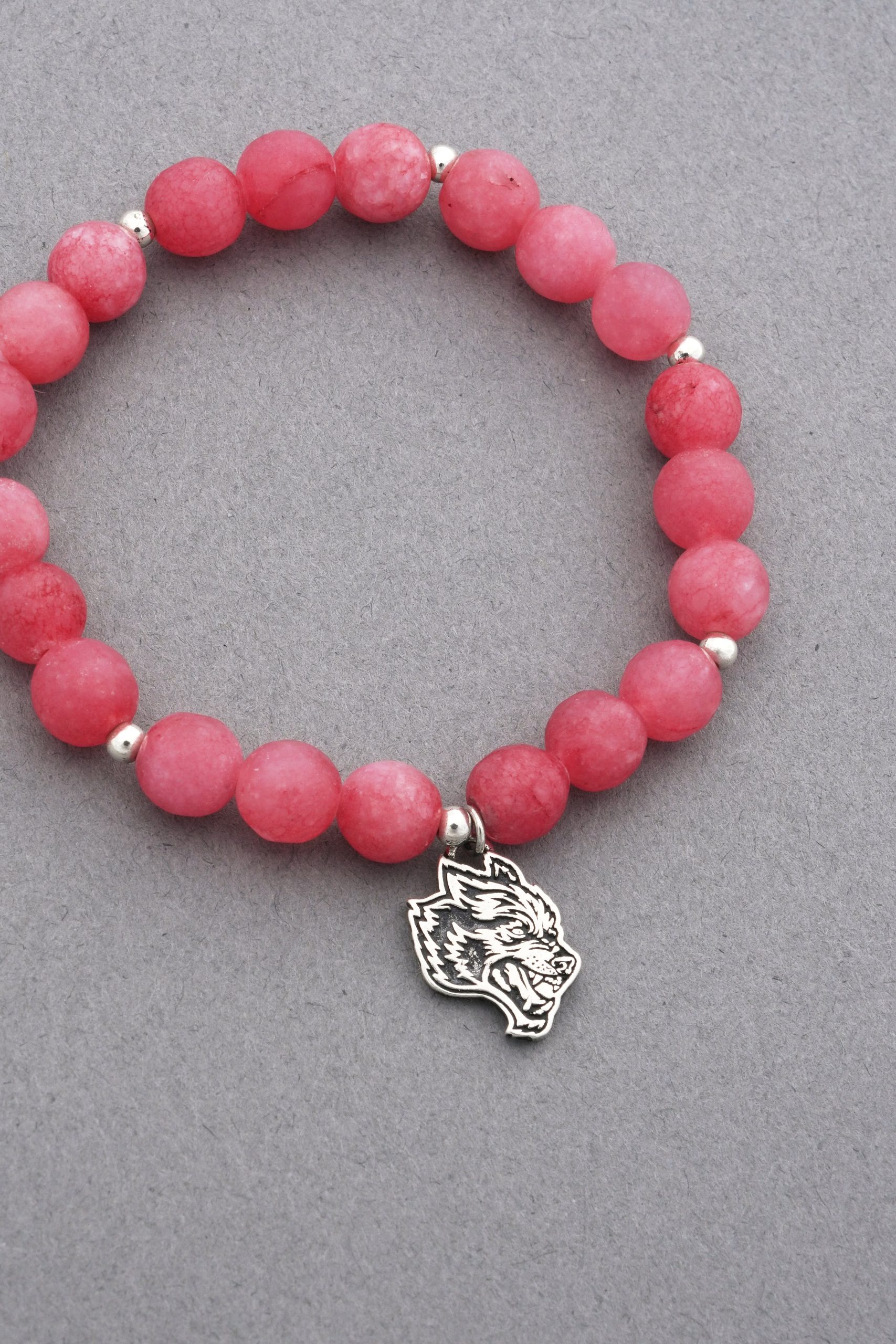 Wolf Head Pendant She Bracelet in Light Mauve - Image 2