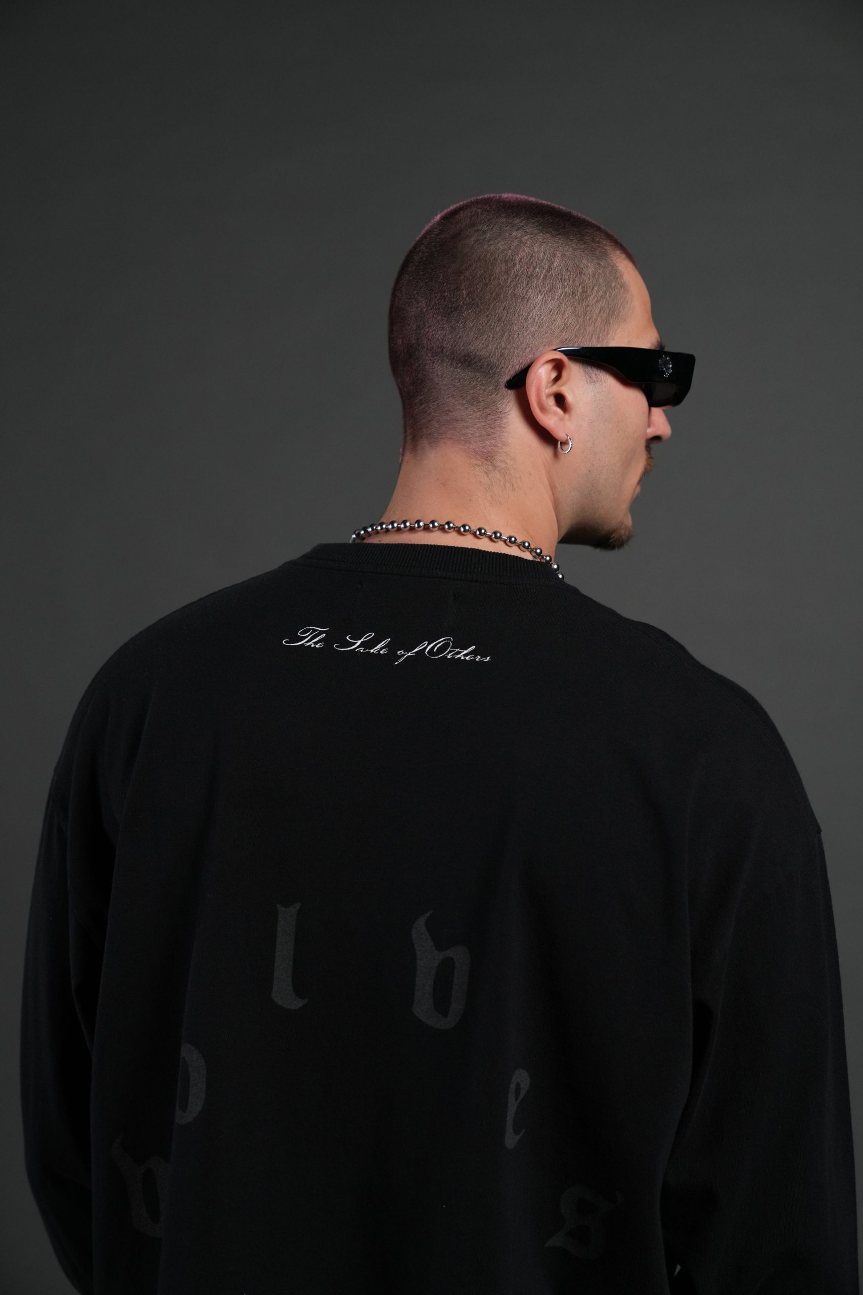 You Are the Reason Grunge Mid-Length Raw Hem LS Tee in Black - Image 6