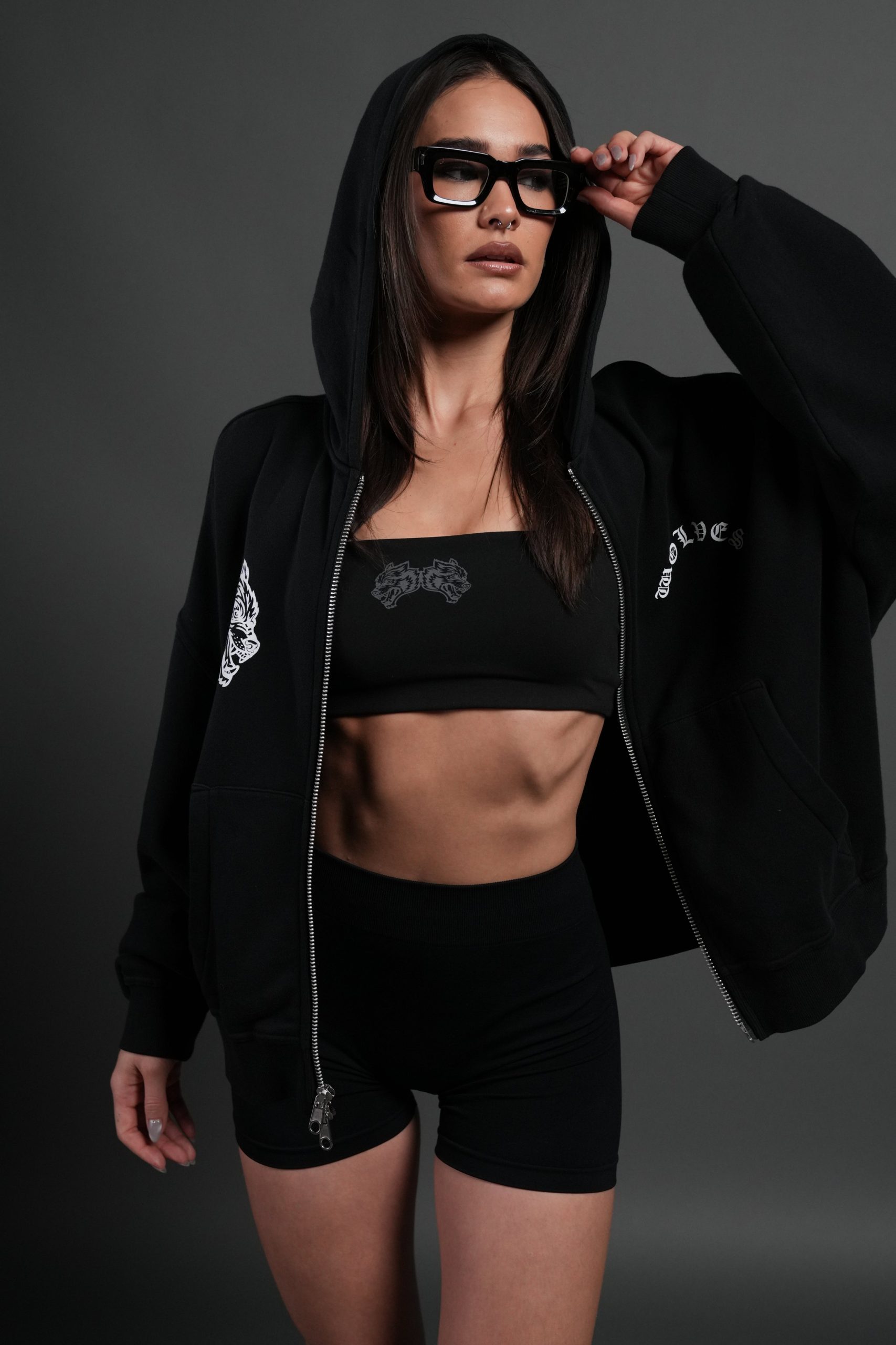 Next Of Kin NFGU Vex Double Zip Hoodie in Black - Image 2