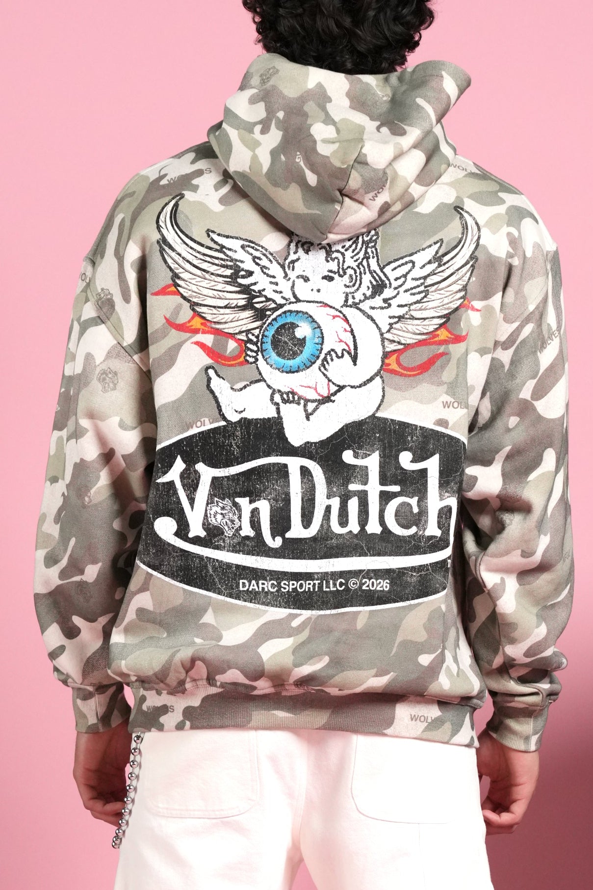 Von Wild Pierce Hoodie in Dsvd Green Camo - Image 8