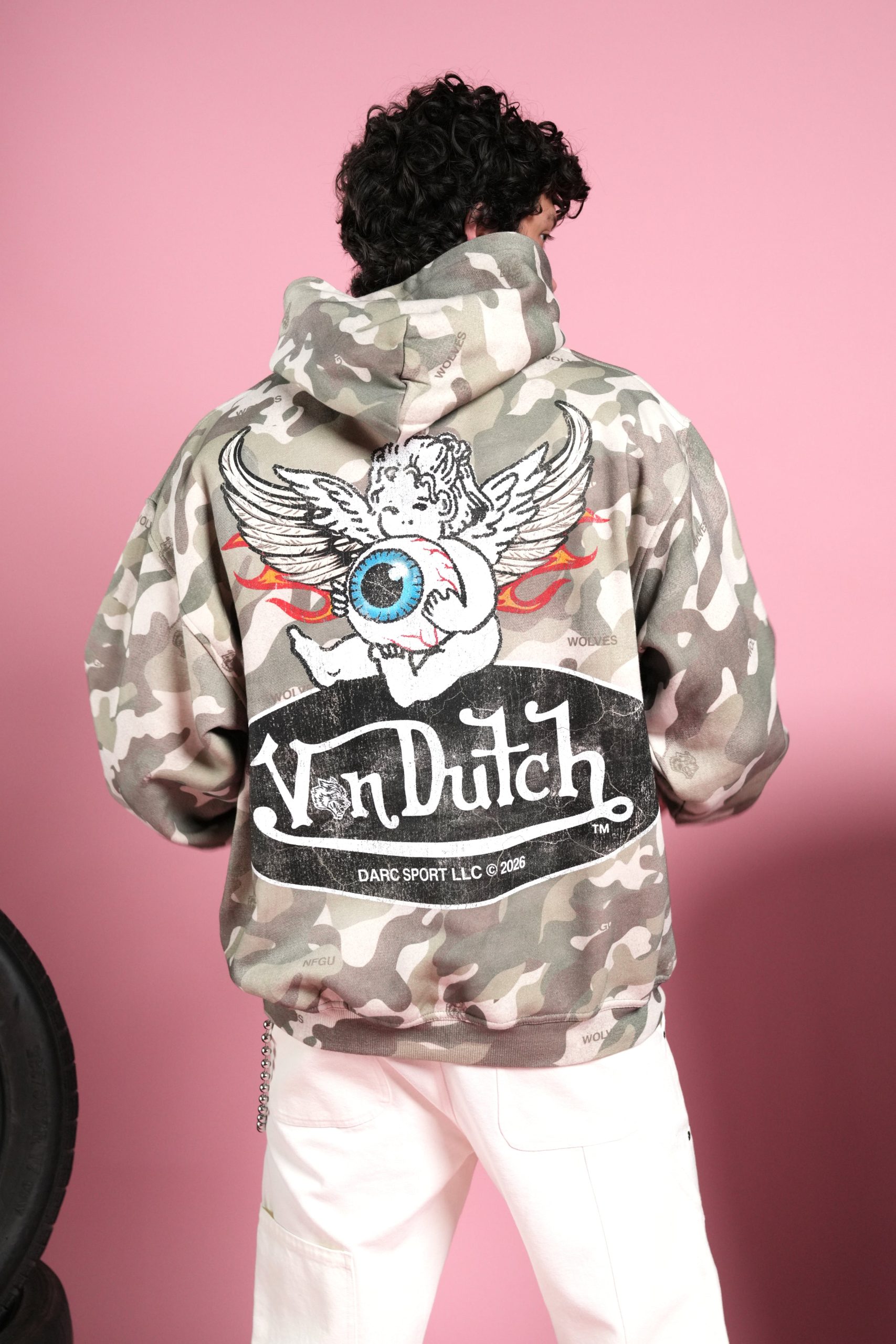 Von Wild Pierce Hoodie in Dsvd Green Camo - Image 4
