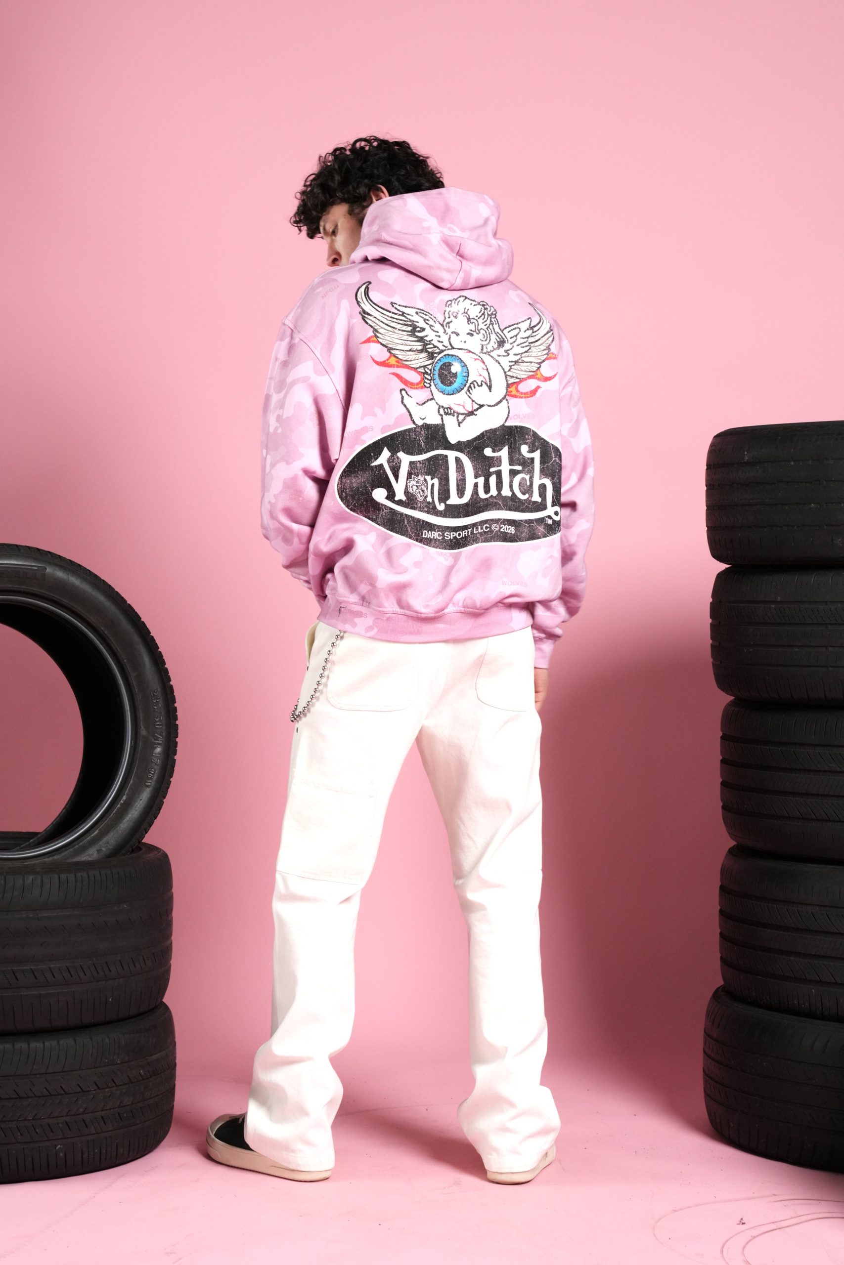 Von Wild Pierce Hoodie in Dsvd Bubblegum Camo - Image 12