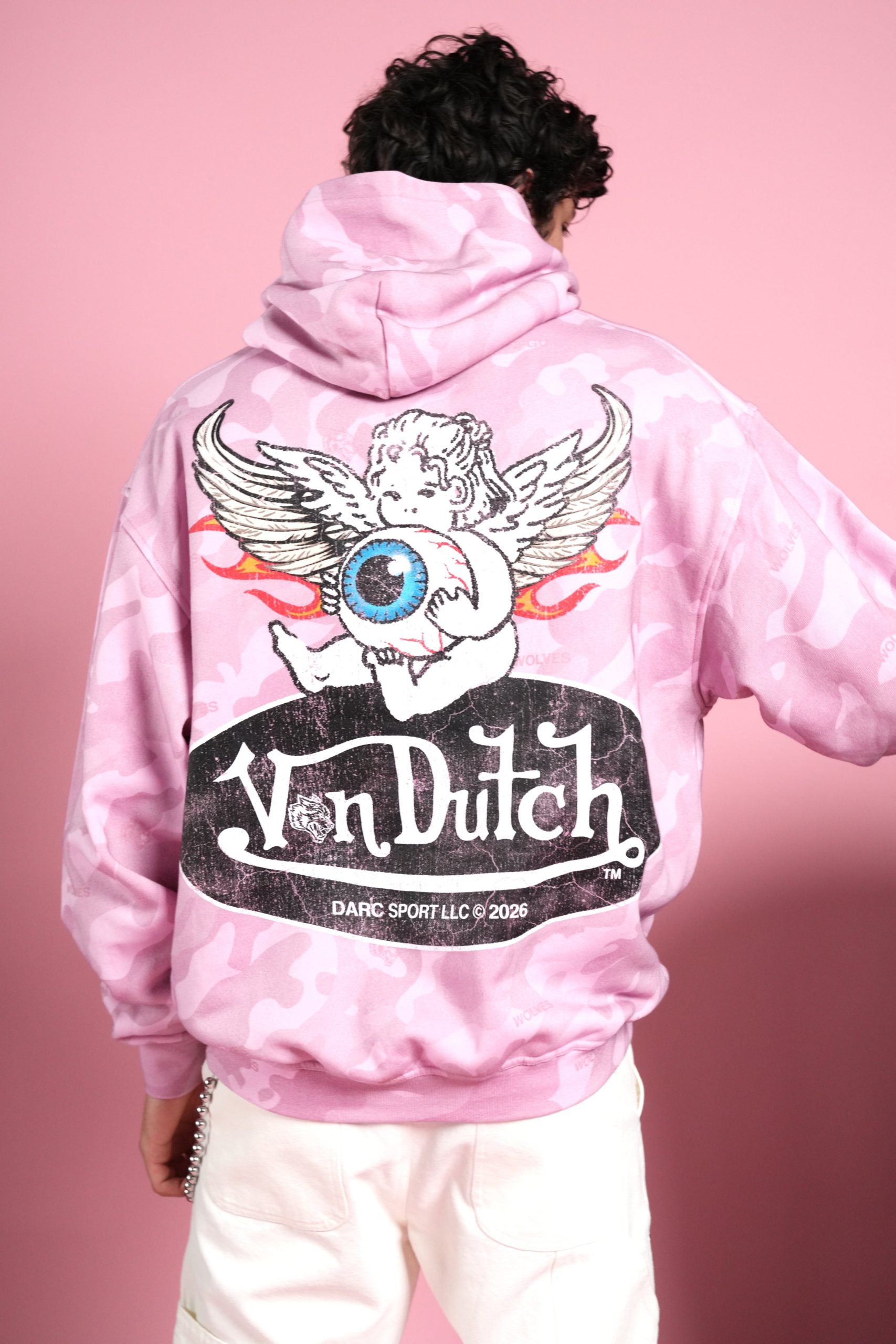 Von Wild Pierce Hoodie in Dsvd Bubblegum Camo - Image 10