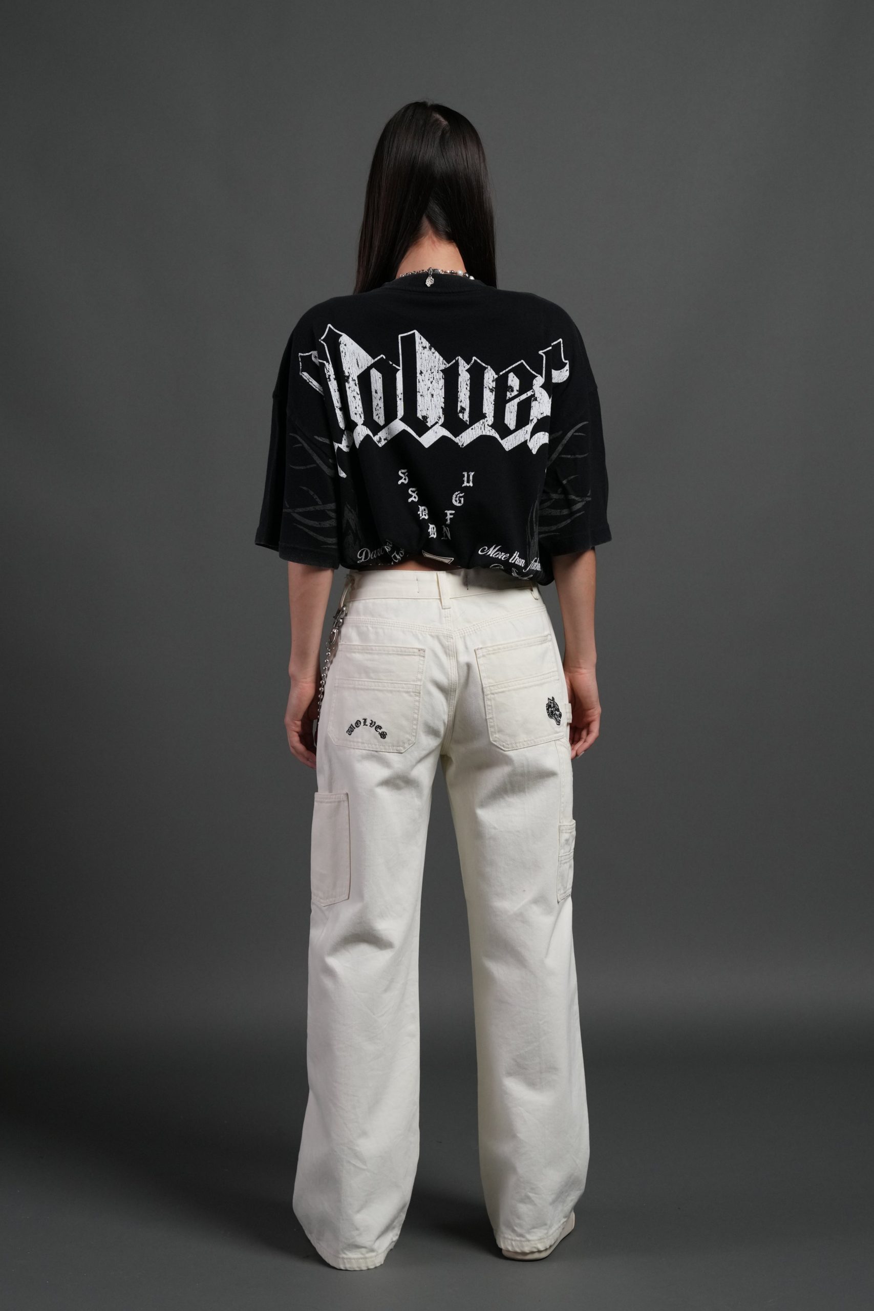 Wlvs Fire Premium Oversized Tee in Black - Image 6