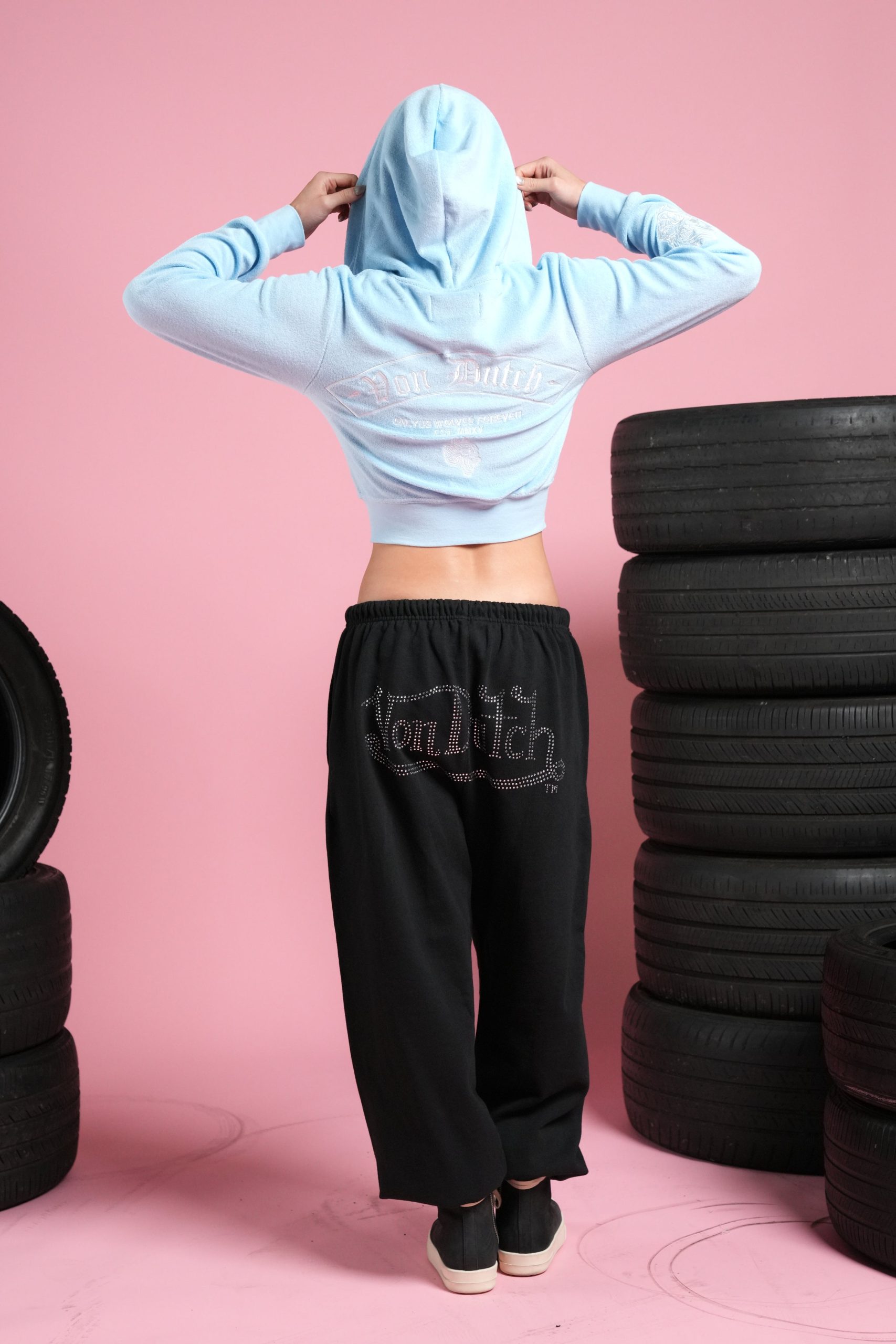 Darc Covenant Tia Zip Up Hoodie in Baby Blue - Image 4
