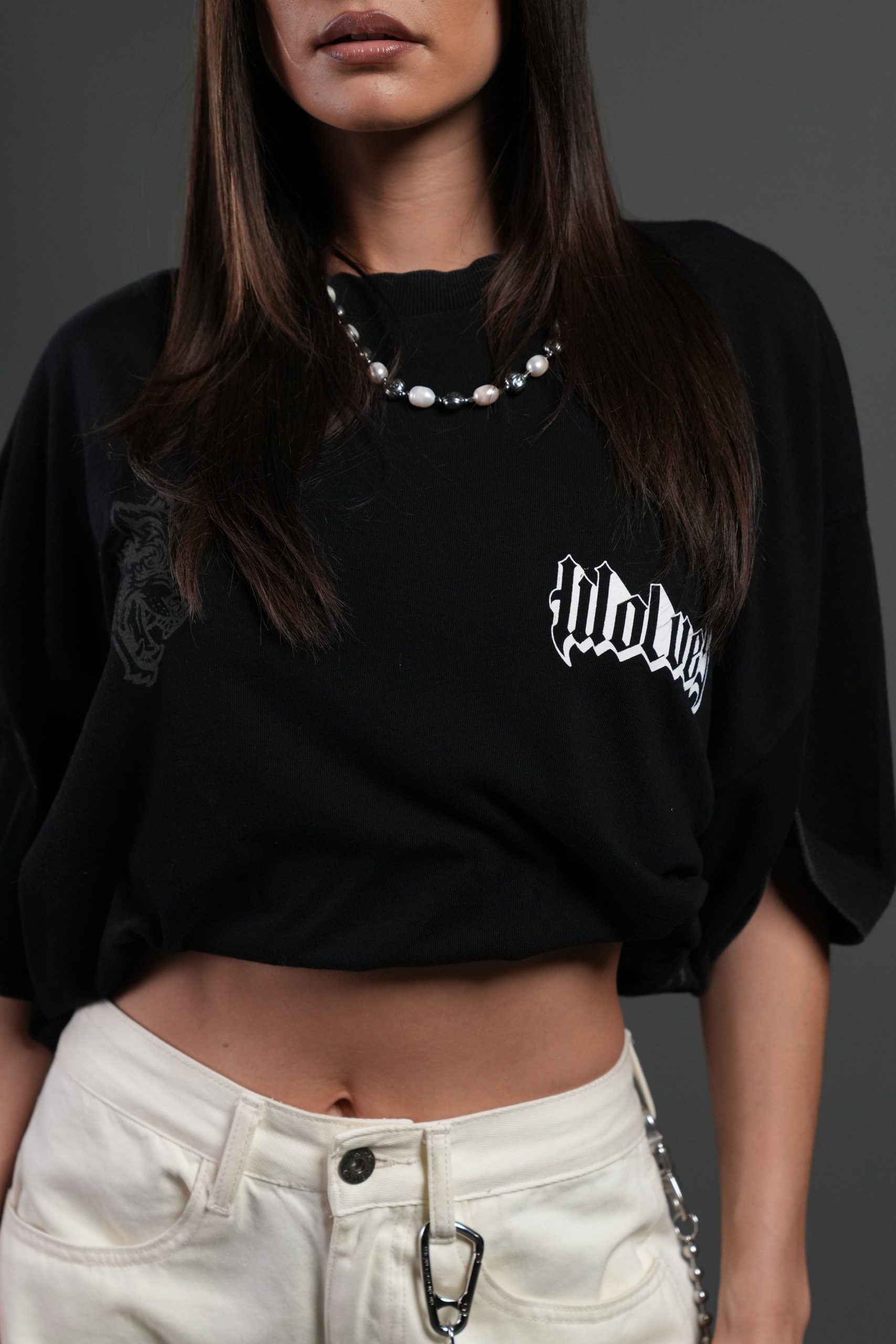 Wlvs Fire Premium Oversized Tee in Black - Image 7
