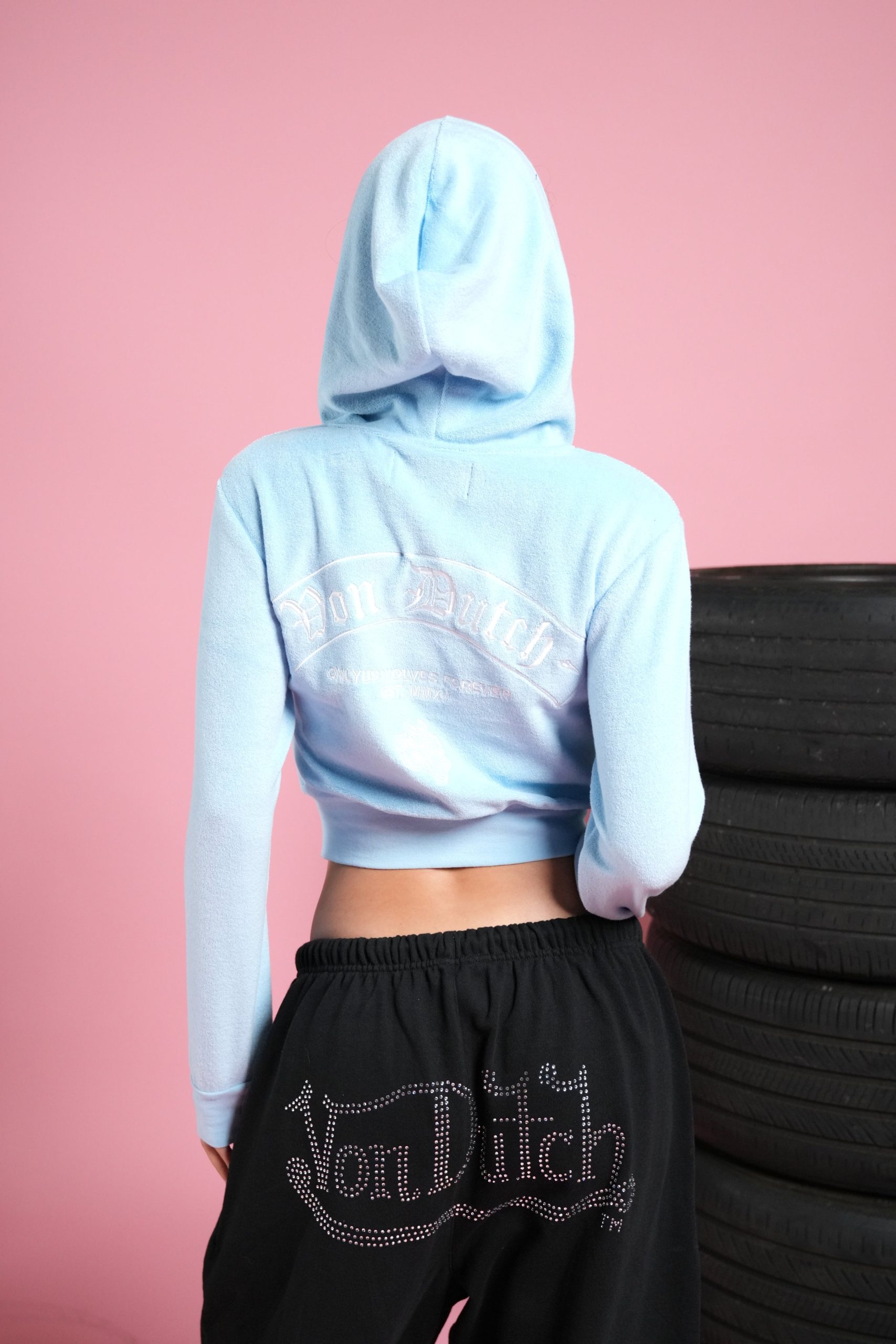 Darc Covenant Tia Zip Up Hoodie in Baby Blue - Image 2