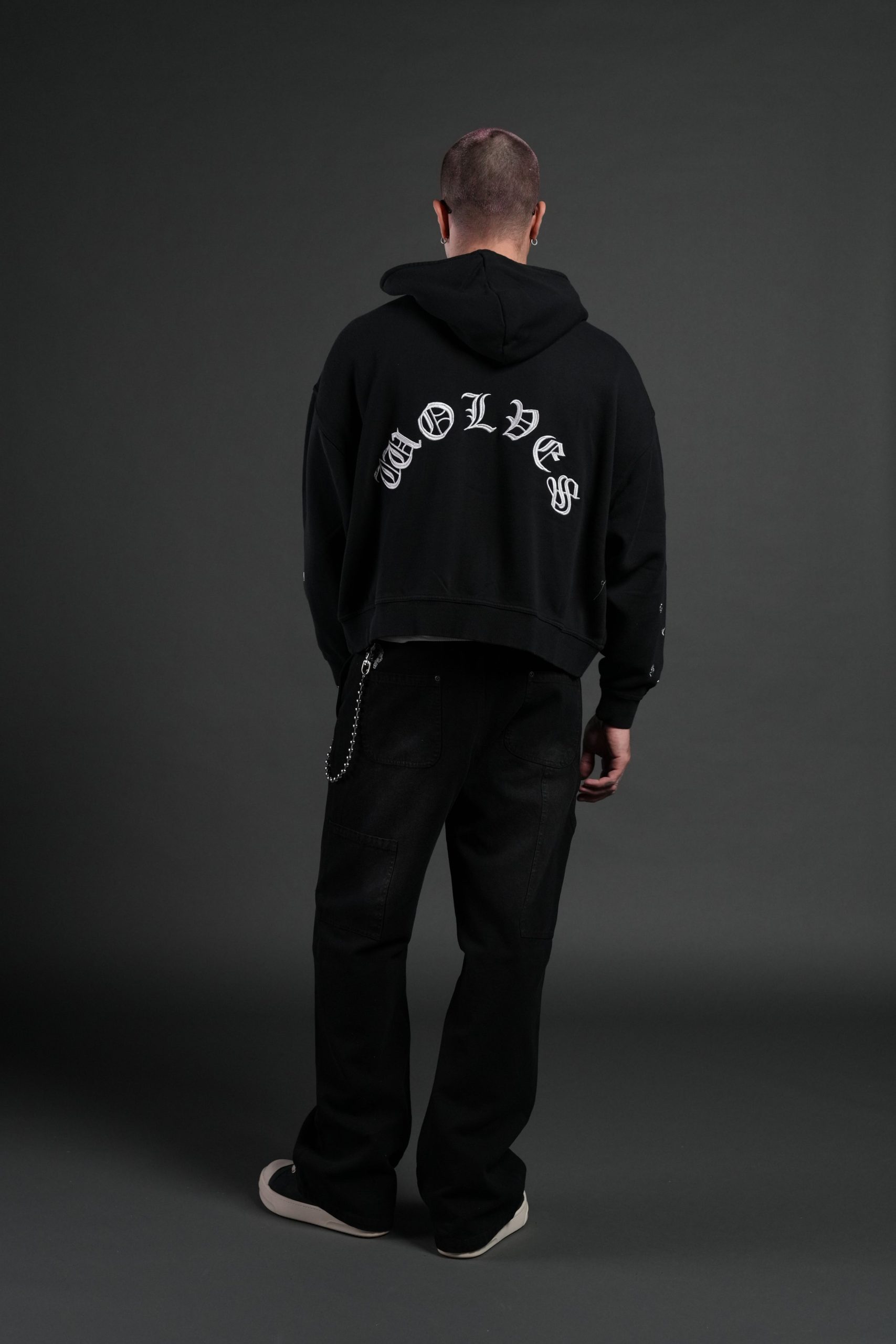 Verona Noir Vex Double Zip Hoodie in Black - Image 6