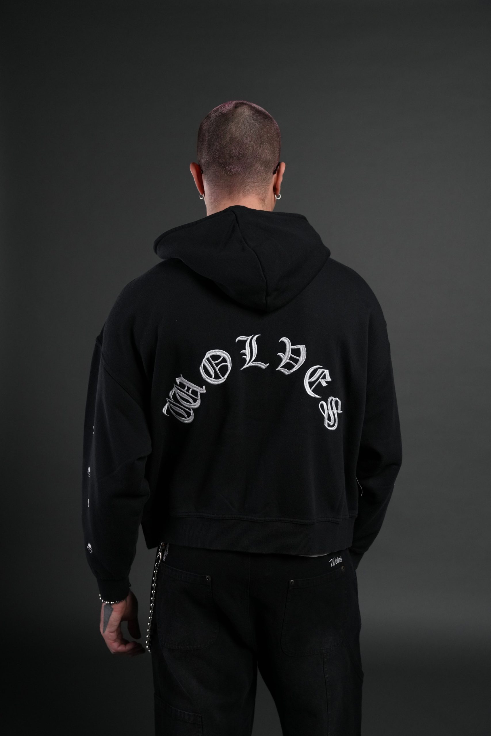 Verona Noir Vex Double Zip Hoodie in Black - Image 2