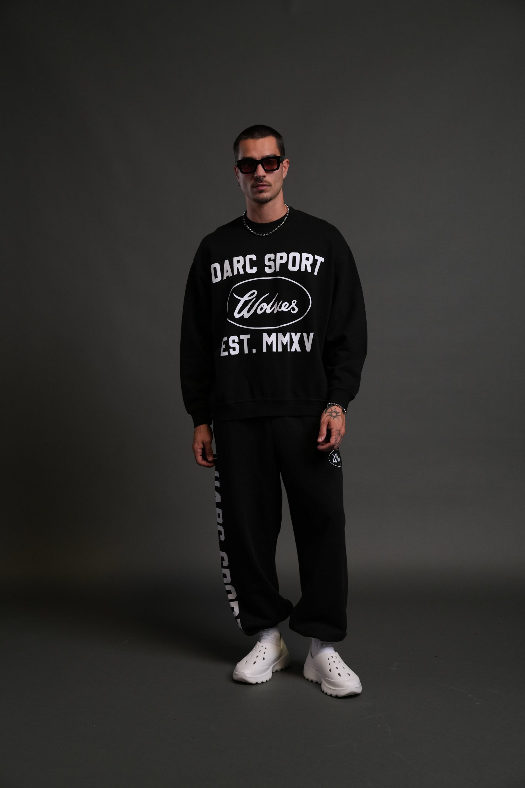 Darc Sport MMXV Grunge Oversized London Unisex Crewneck in Black - Image 5