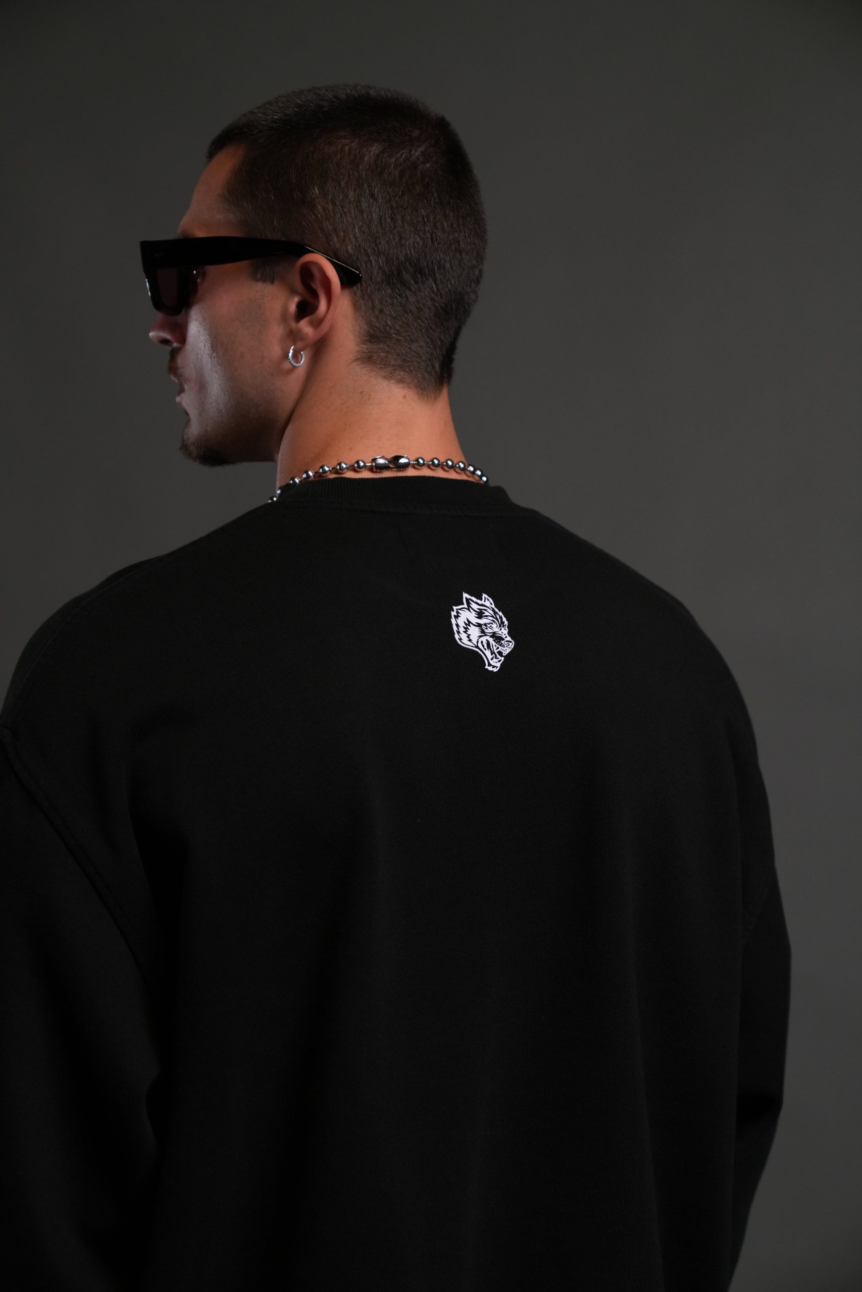 Darc Sport MMXV Grunge Oversized London Unisex Crewneck in Black - Image 8