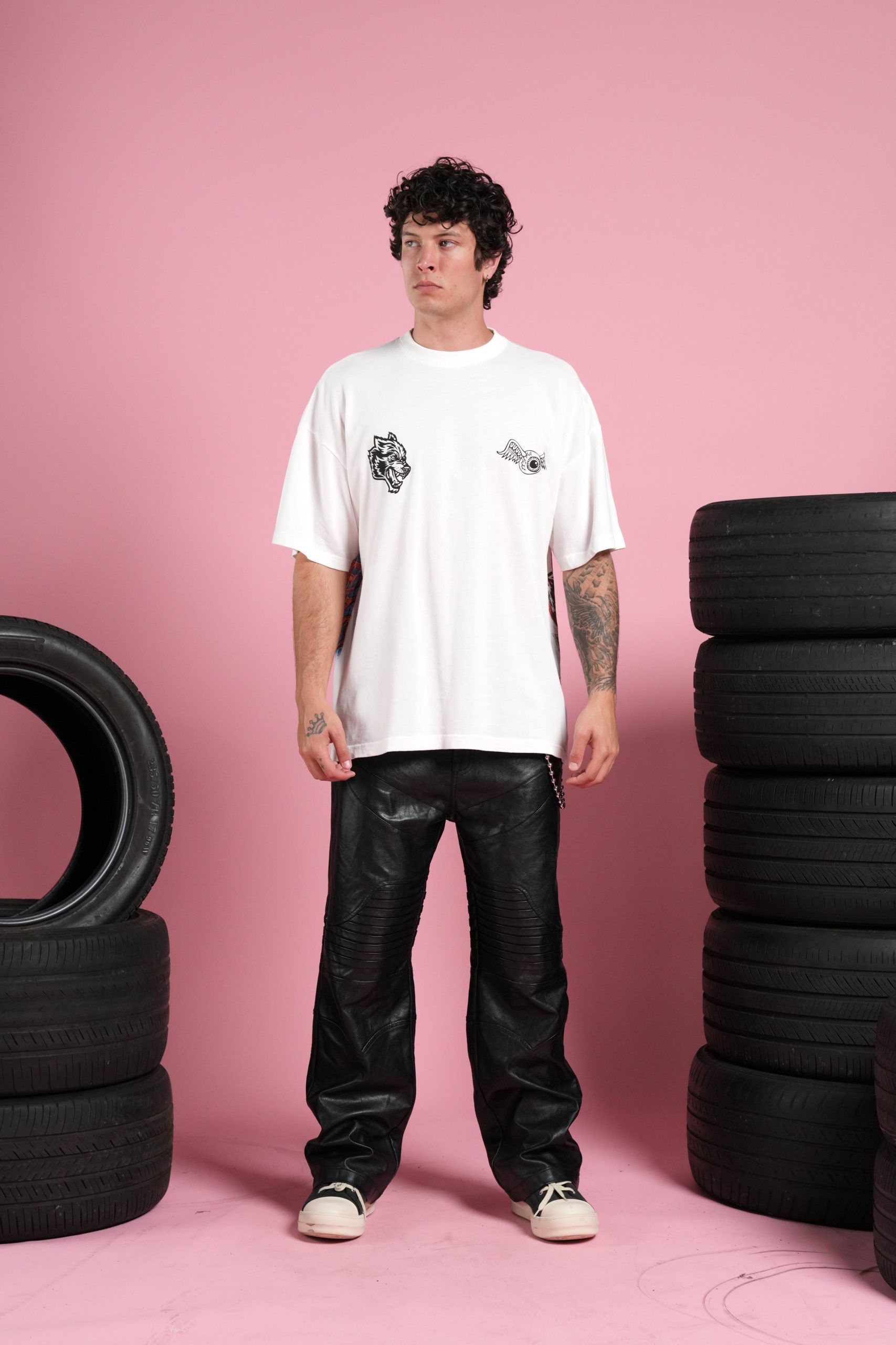 Kulture Klash Premium Oversized Tee in Cream - Image 5