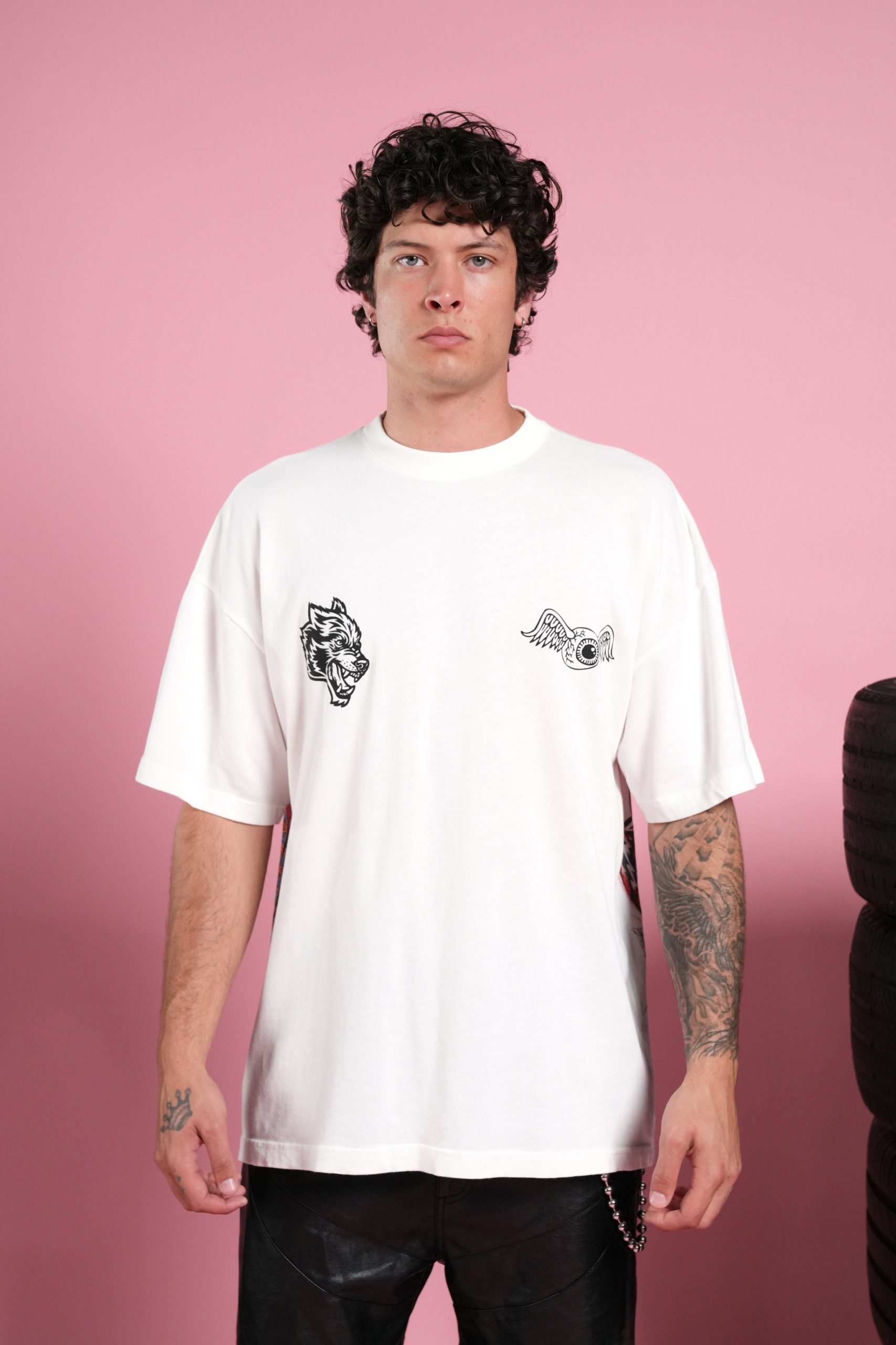 Kulture Klash Premium Oversized Tee in Cream - Image 2