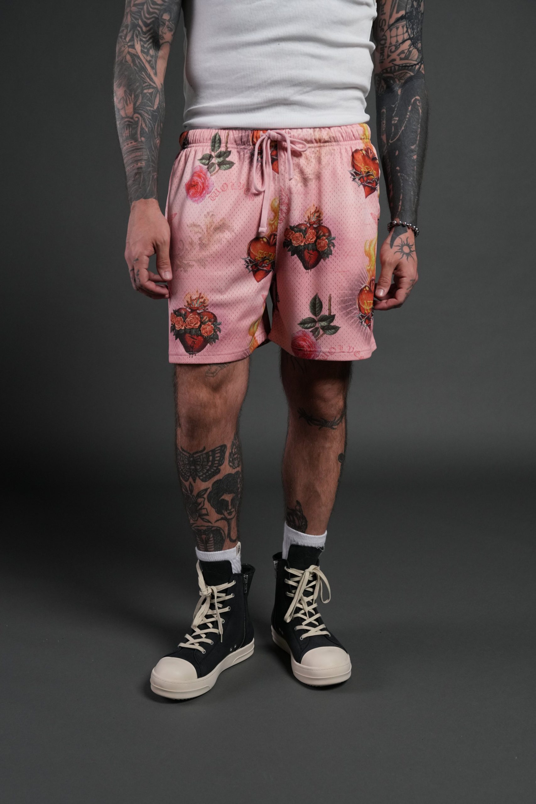 Sacred Path Mesh Shorts in Corazon de Devocion - Image 2