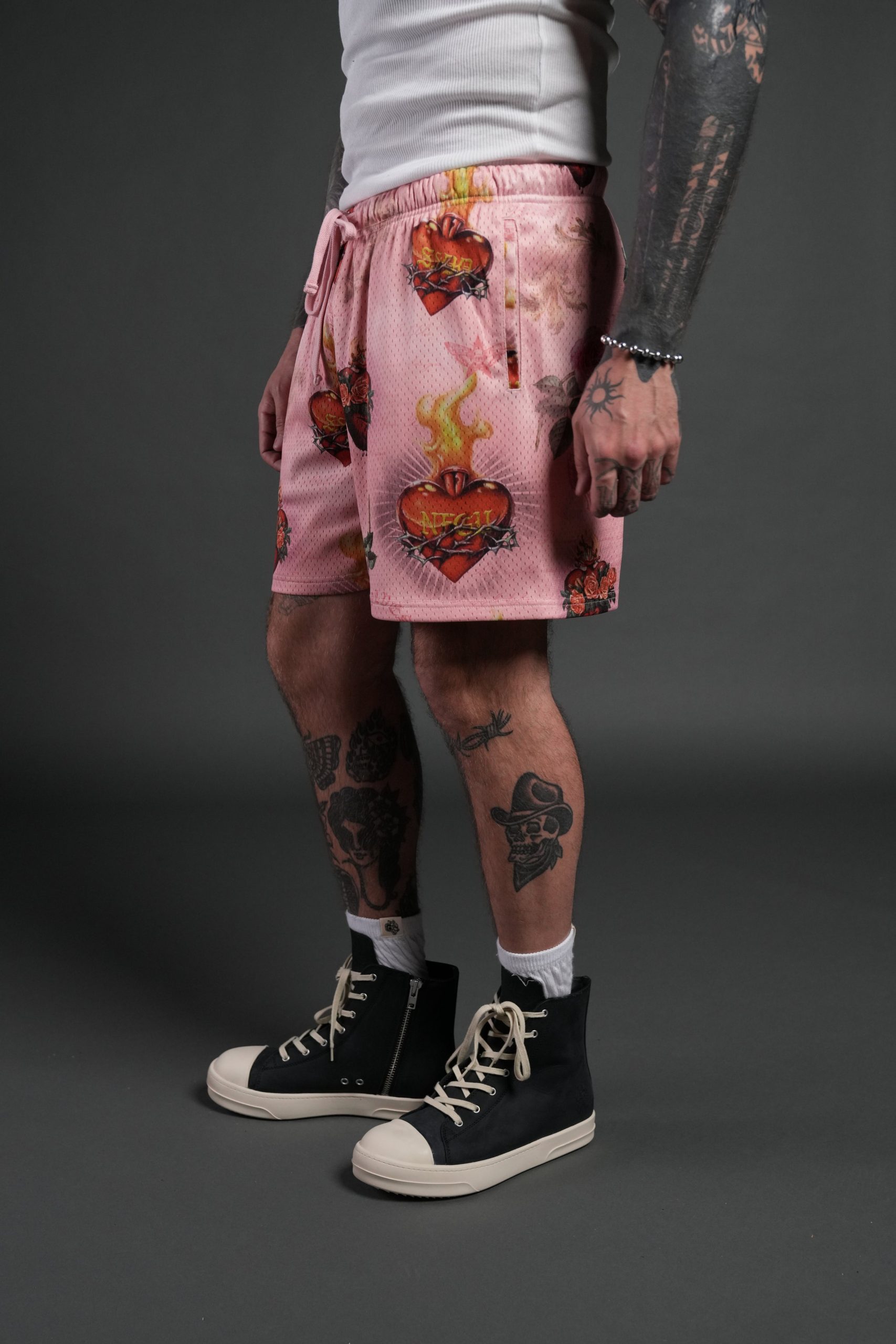 Sacred Path Mesh Shorts in Corazon de Devocion - Image 4