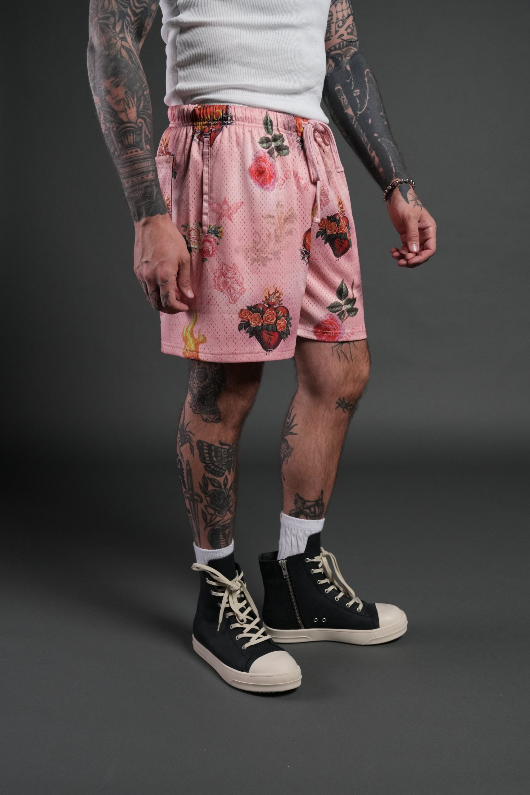 Sacred Path Mesh Shorts in Corazon de Devocion - Image 5